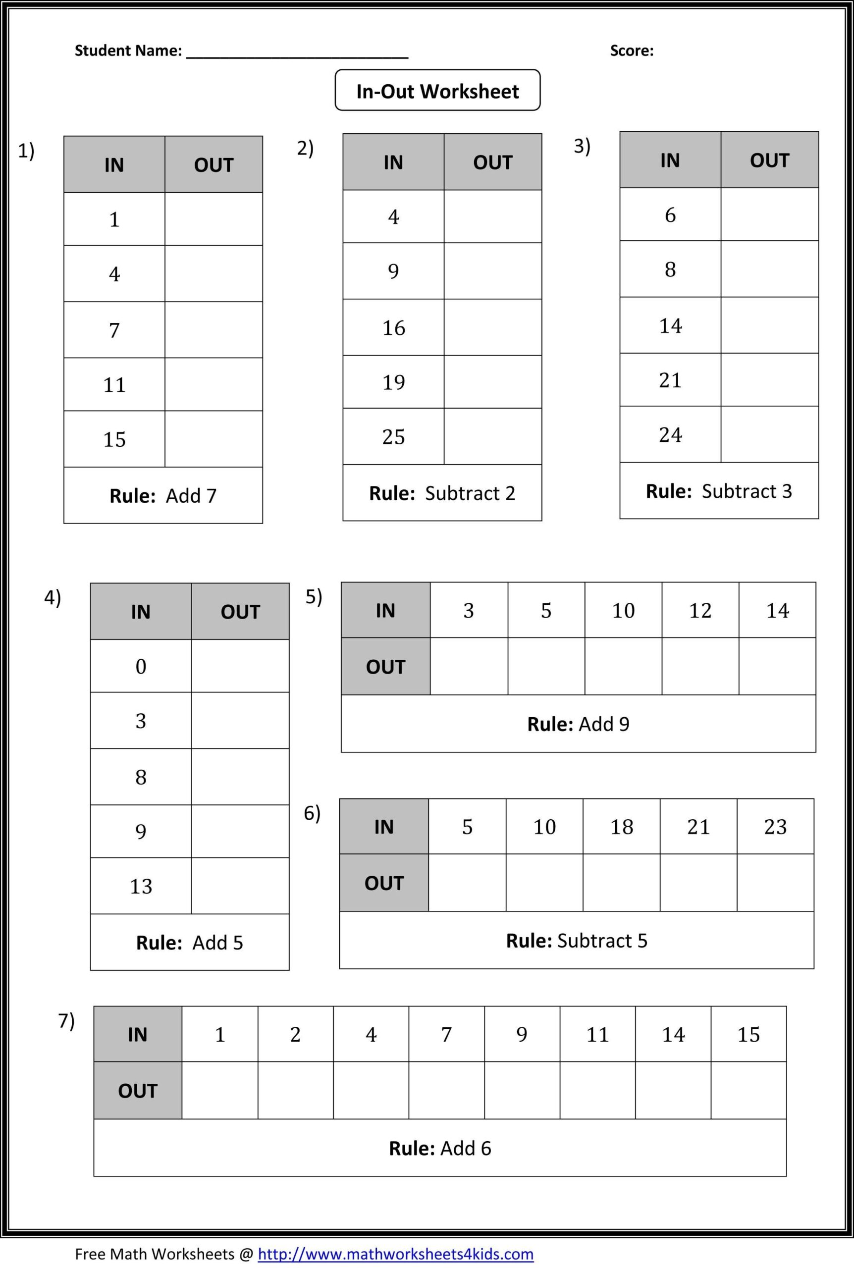 Printable Math Worksheets @ Www.Mathworksheets4Kids.Com