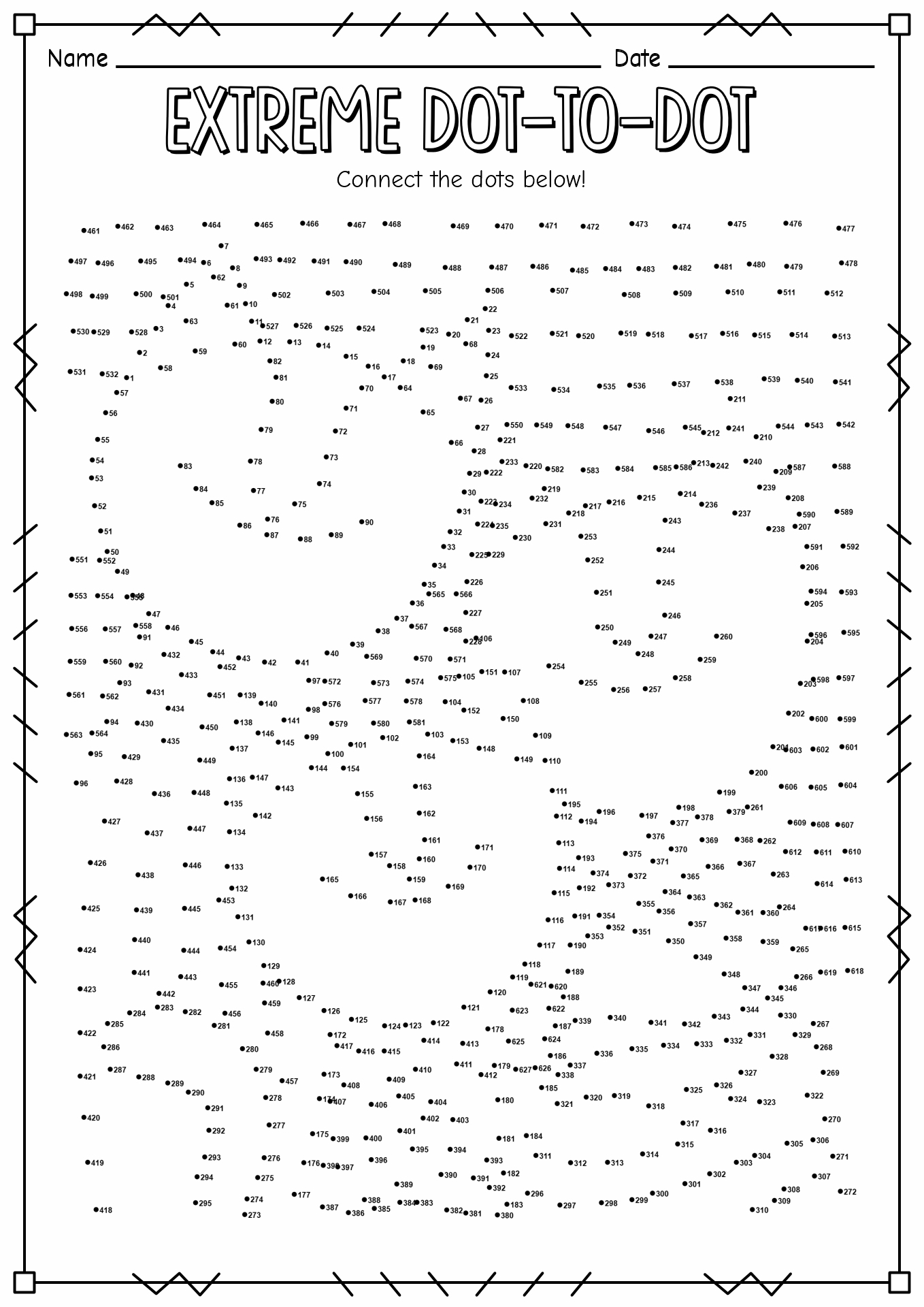 Hard Dot To Dot Free Printables