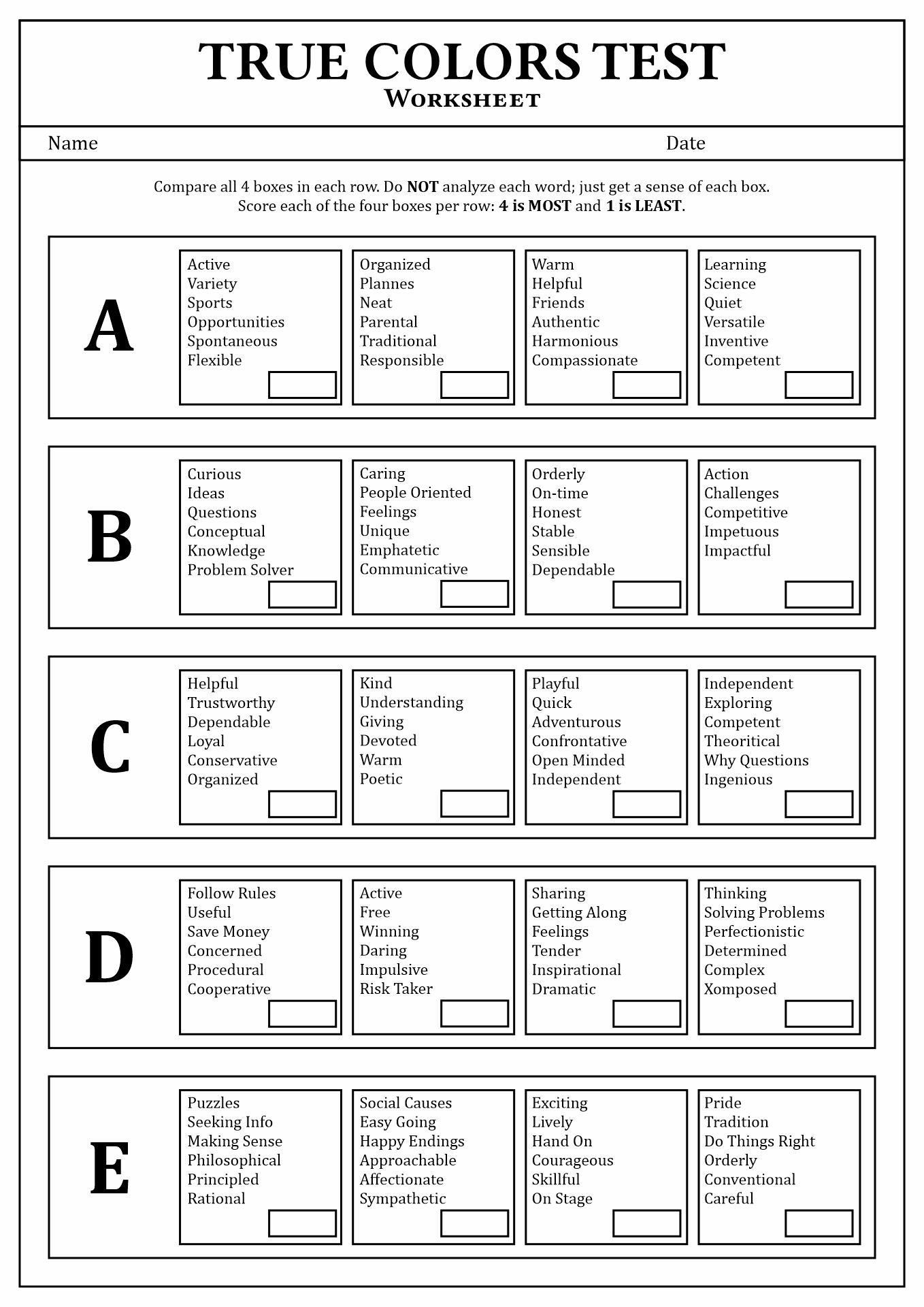 18 Personality Styles Assessment Worksheet Worksheets Library