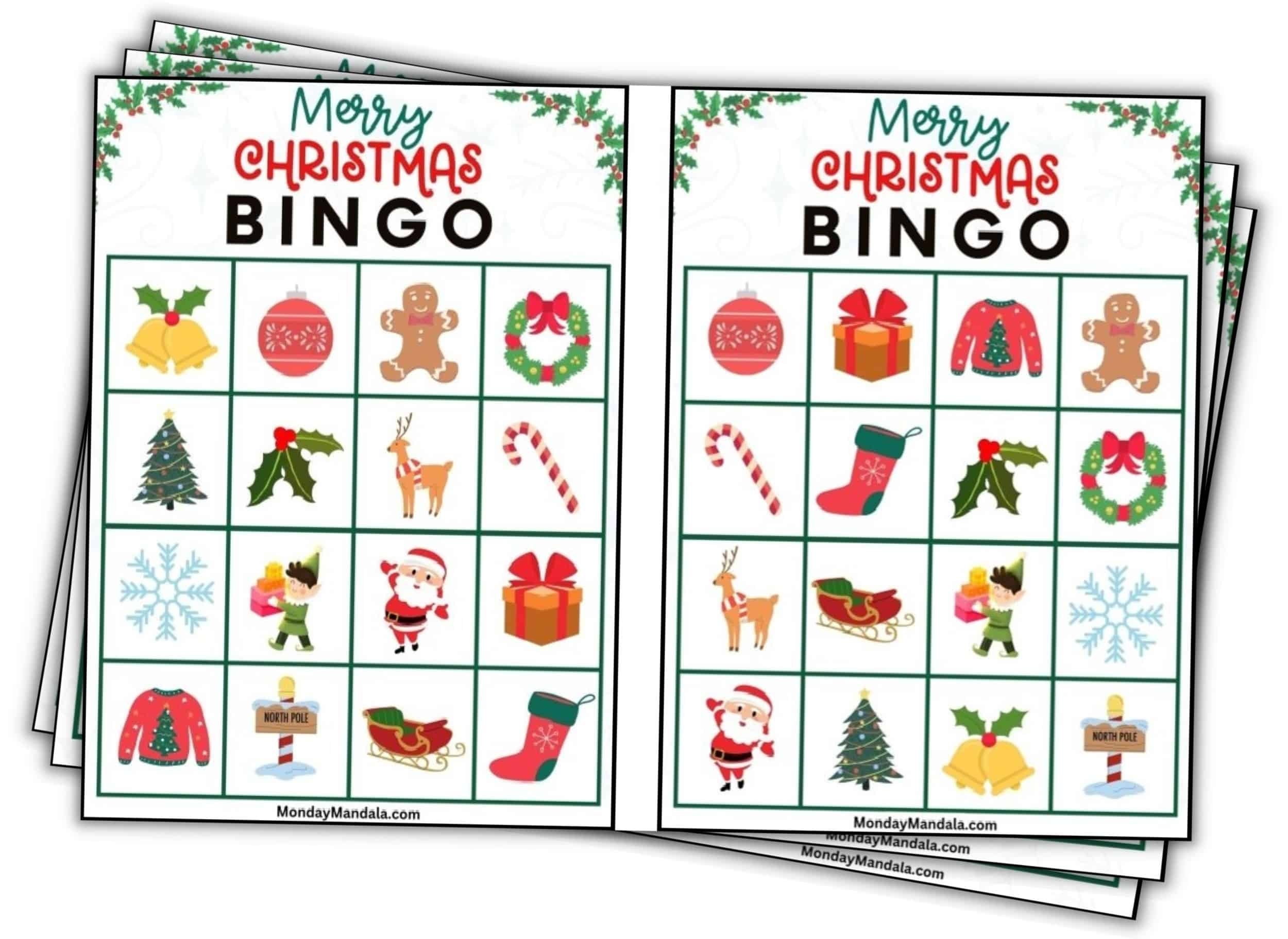 180 Christmas Bingo Cards Free PDF Printables 