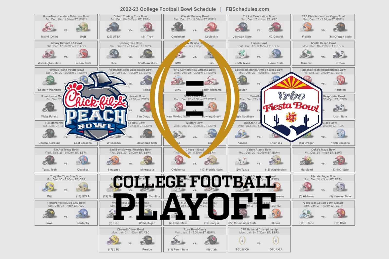 Printable College Football Team Schedules
