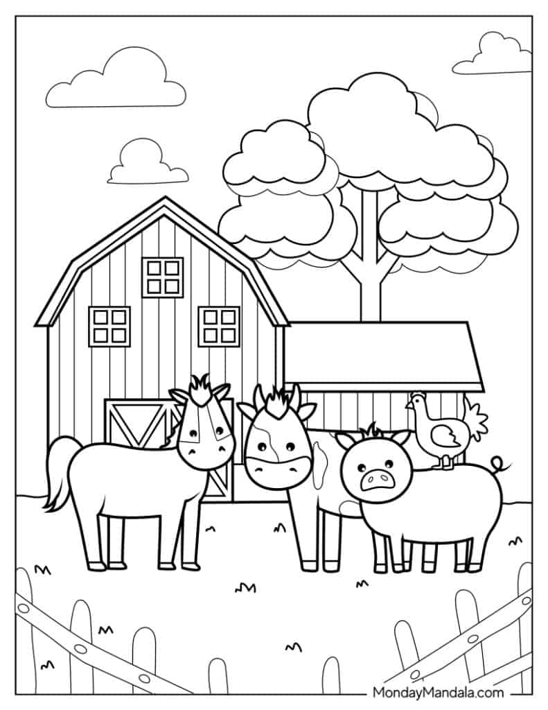 Free Printable Farm Coloring Pages