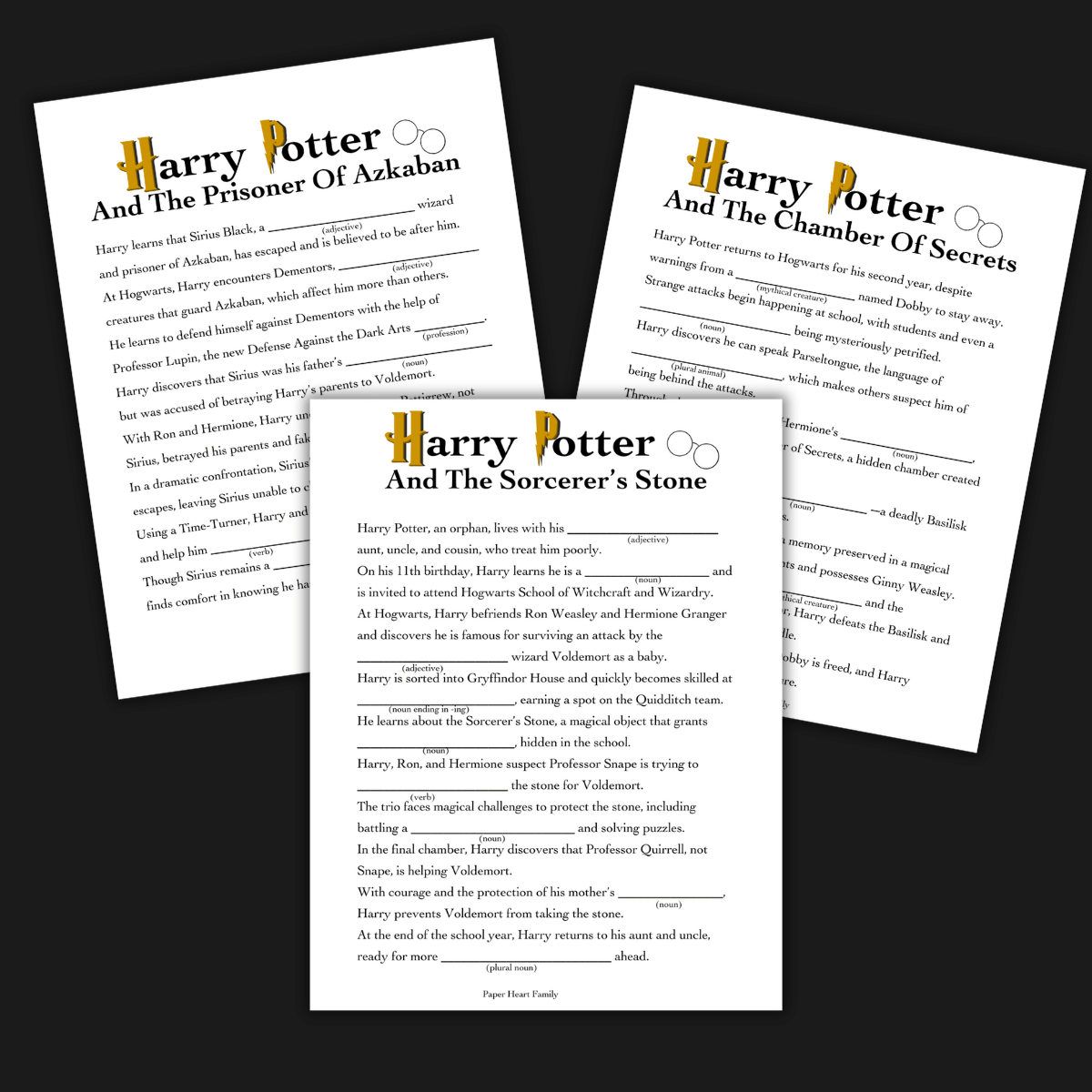Harry Potter Mad Libs Printable