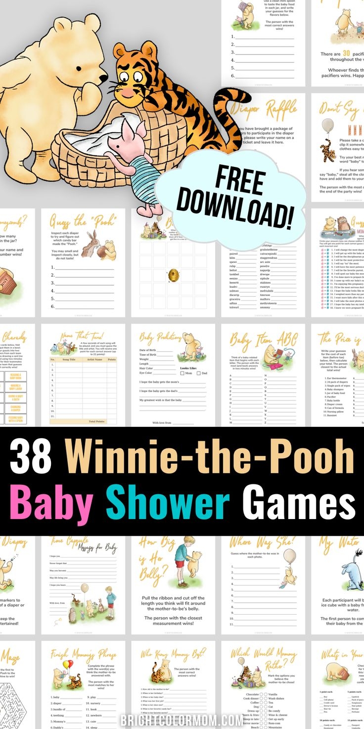 38 Classic Winnie The Pooh Baby Shower Games With FREE Printables 