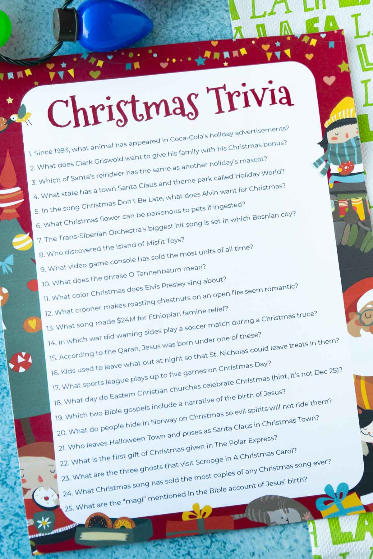 Free Printable Christmas Trivia Questions And Answers
