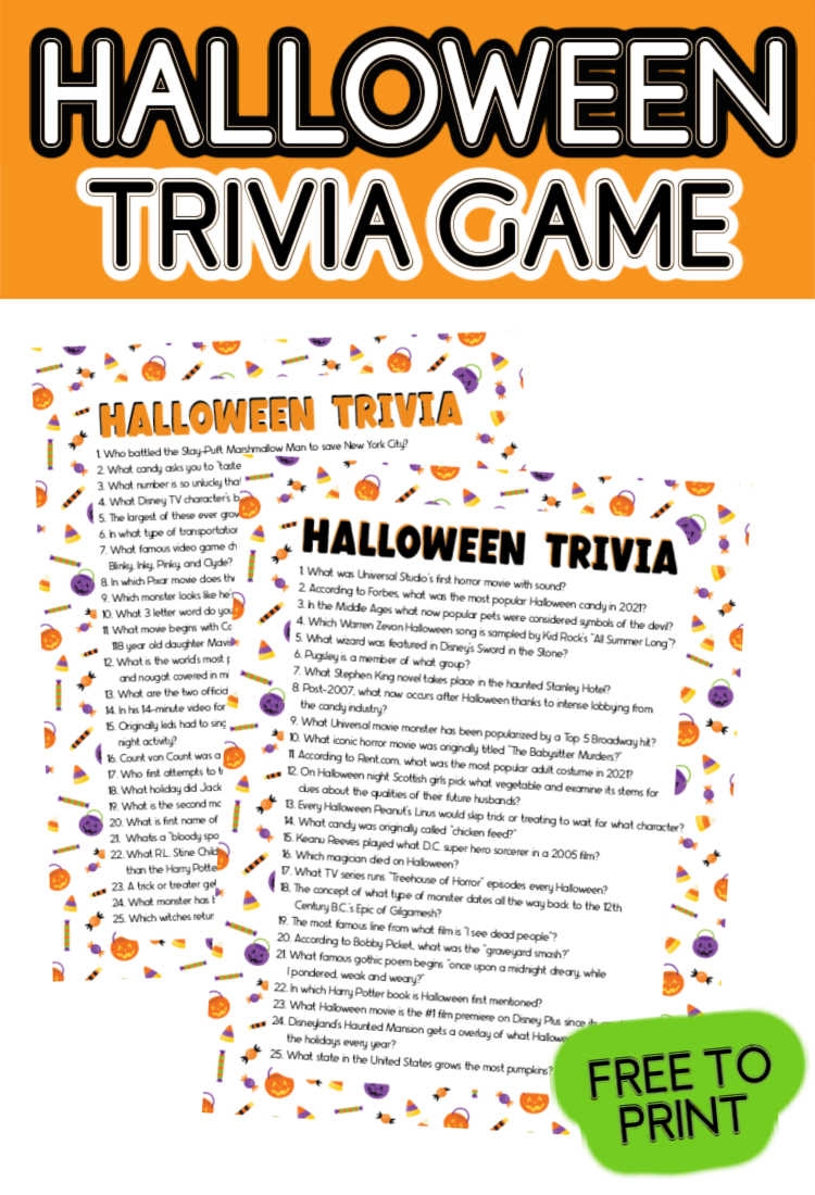 Halloween Trivia Questions And Answers Free Printable