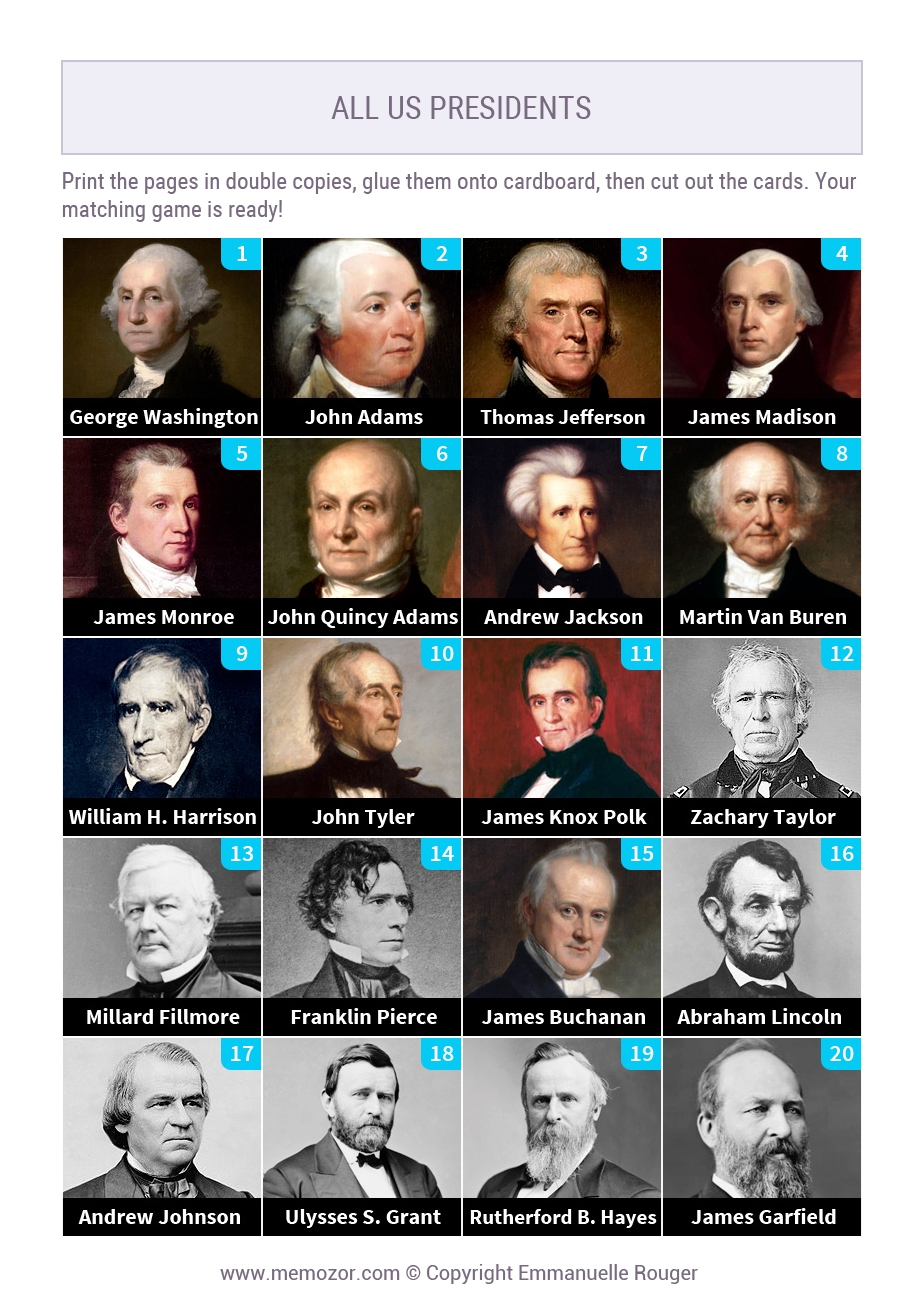 Printable List Of Presidents In Order