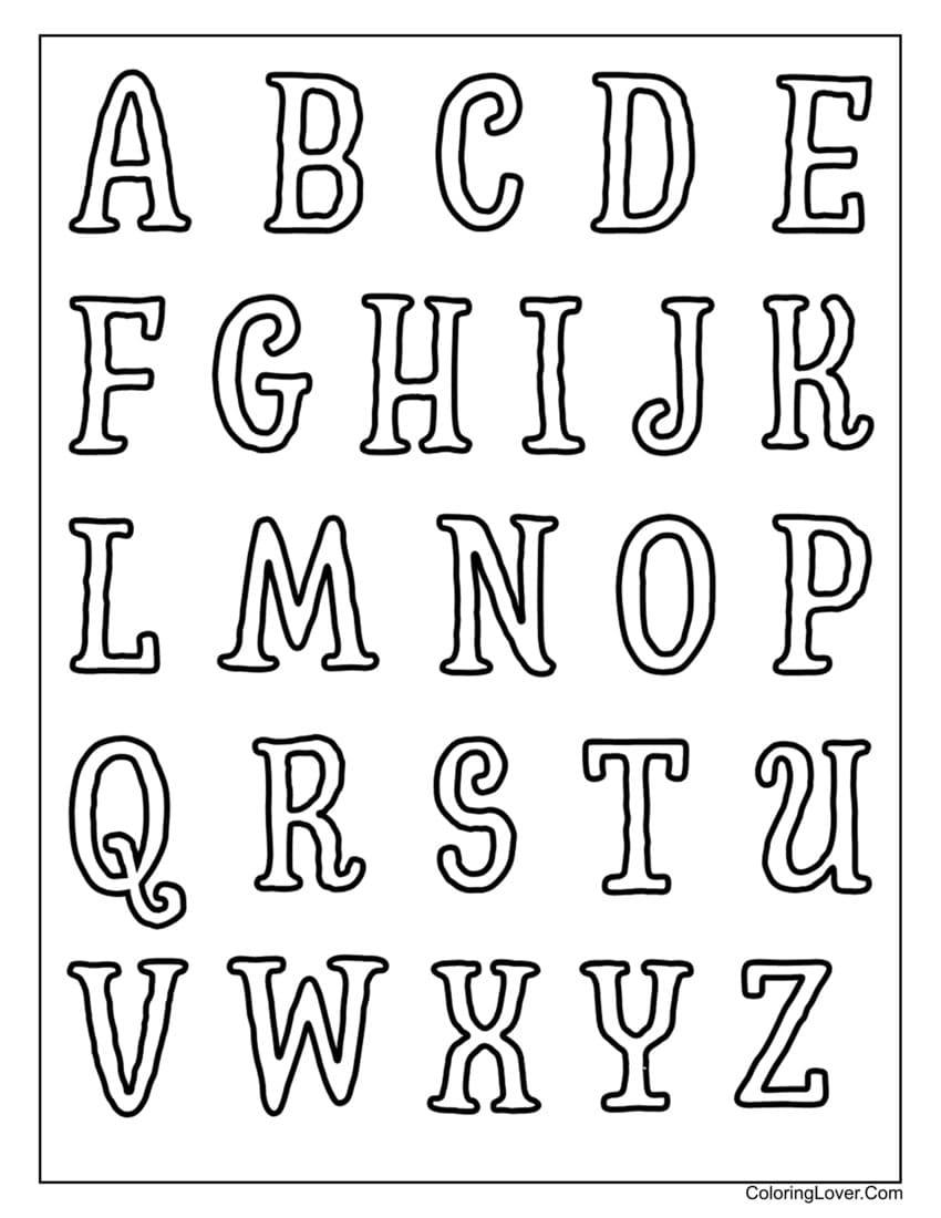 Free Printable Alphabet Coloring Pages