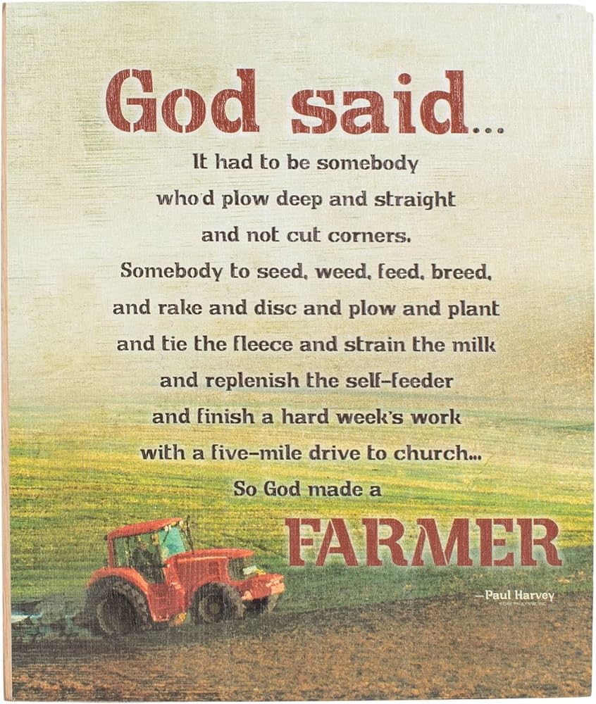 Amazon Elanze Designs So God Made A Farmer Tractor Field 8 X 10 Green Wood Tabletop Block Sign Home Kitchen