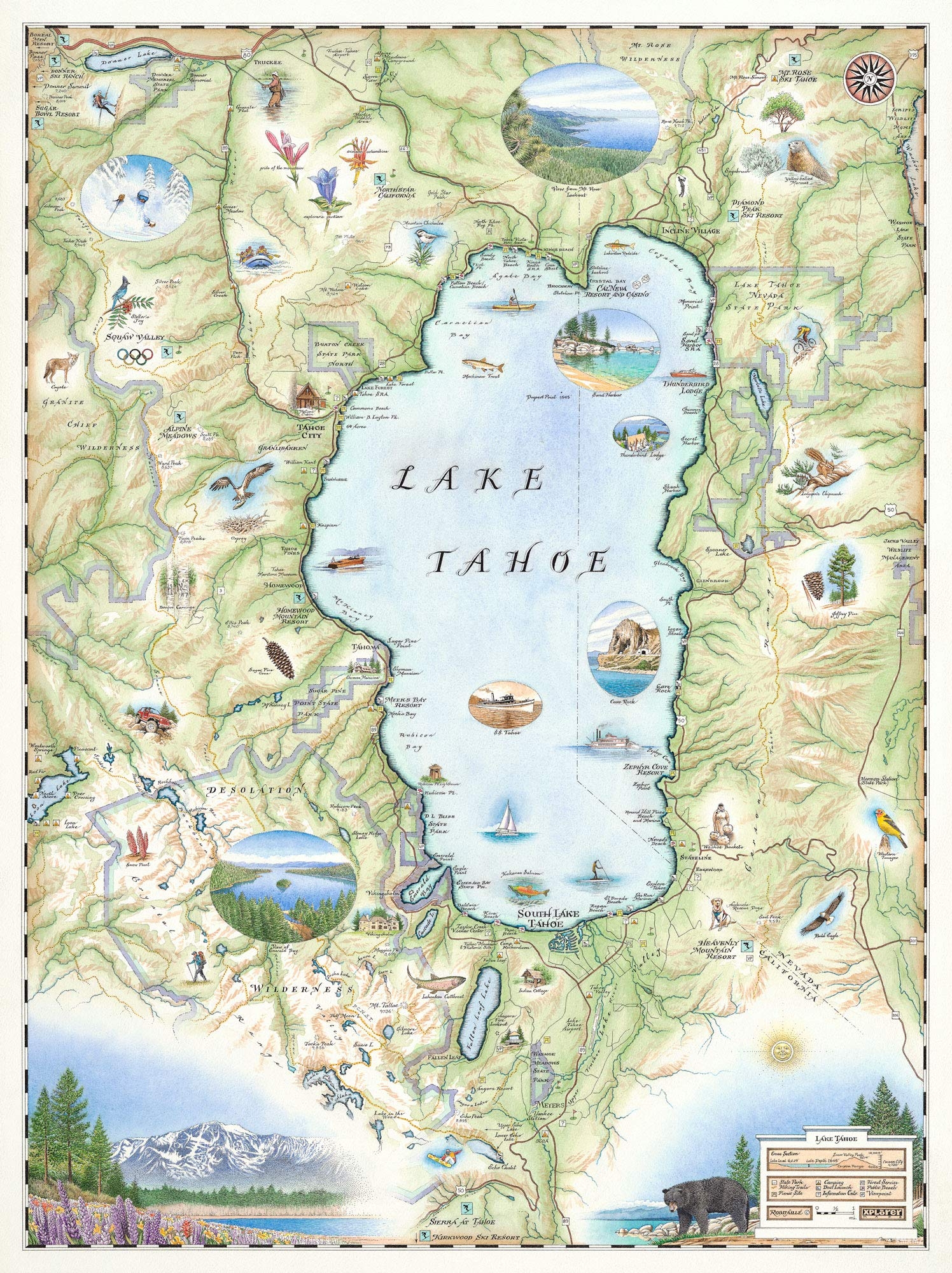 Printable Map Of Lake Tahoe