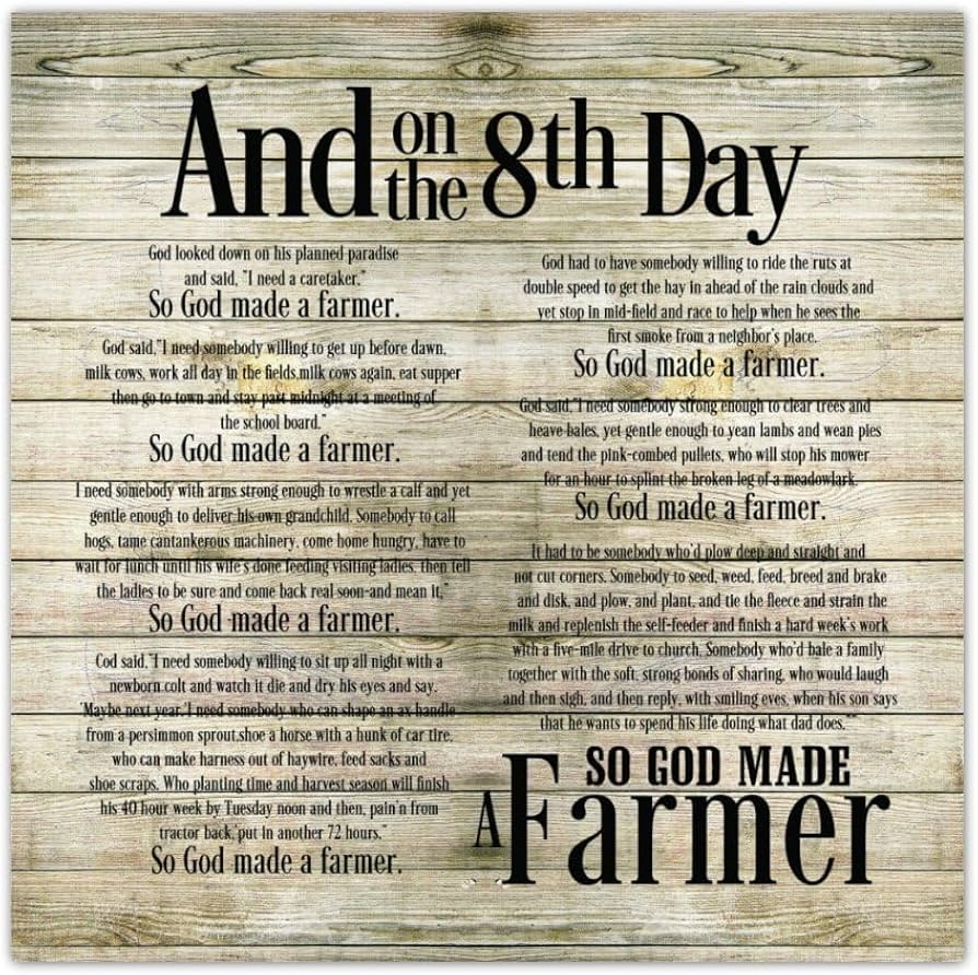 Amazon So God Made A Farmer 15x15 Wood Pallet Design Wall Art Sign Home Kitchen