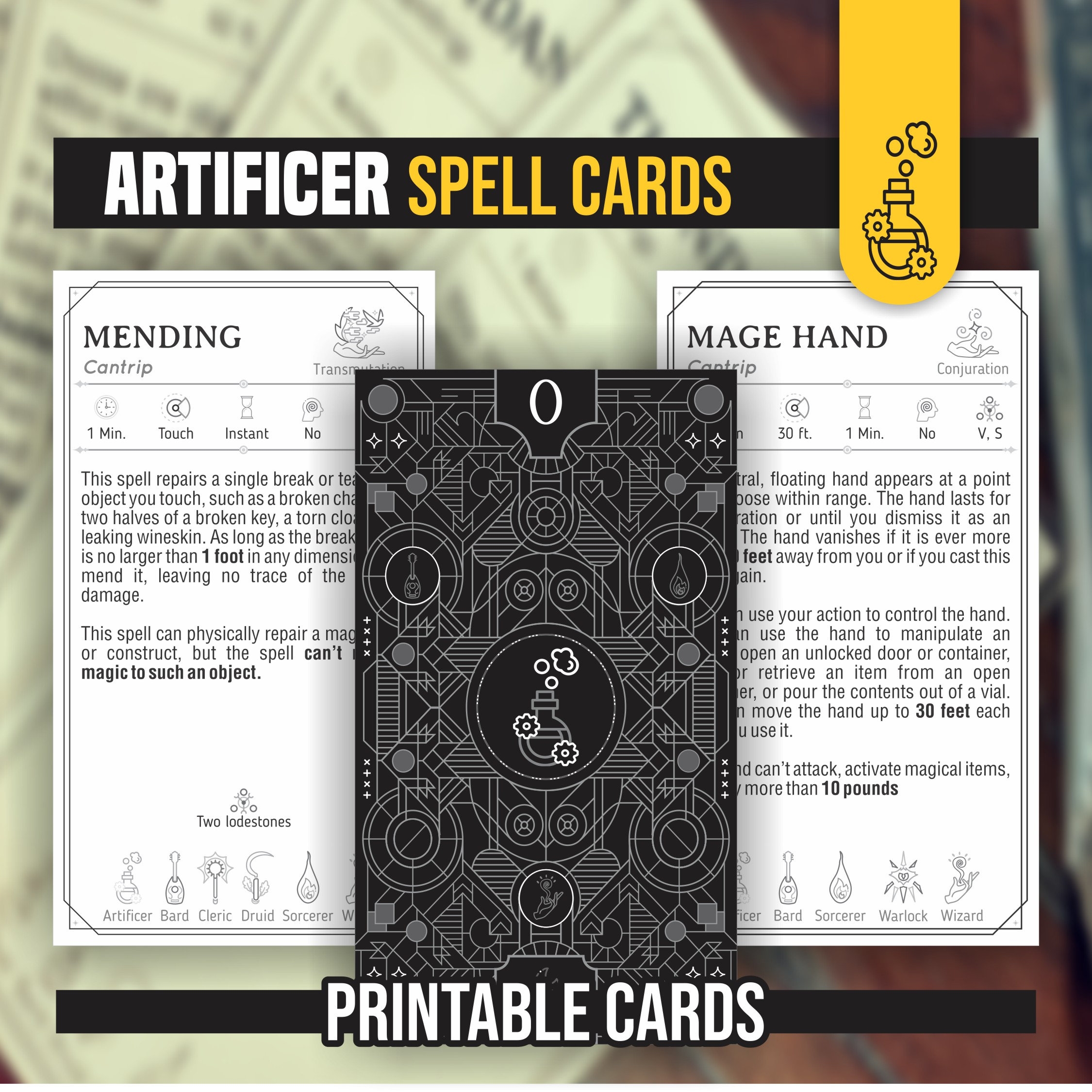 Printable Spell Cards Dnd 5E