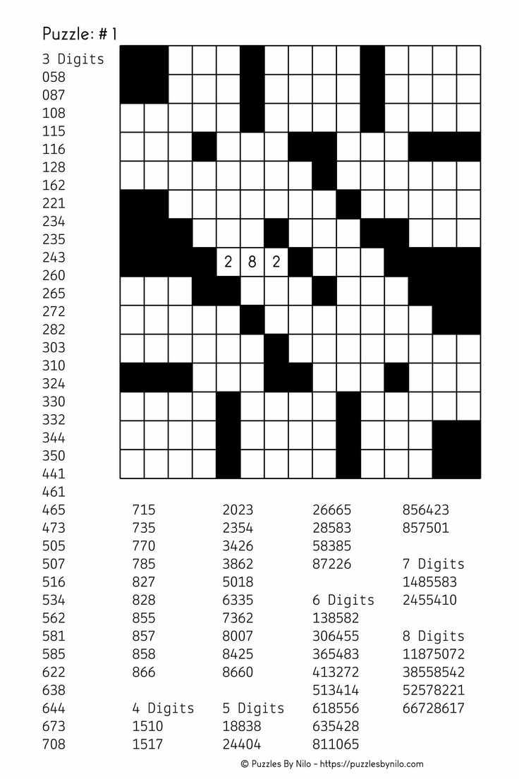 Free Printable Fill In Puzzles