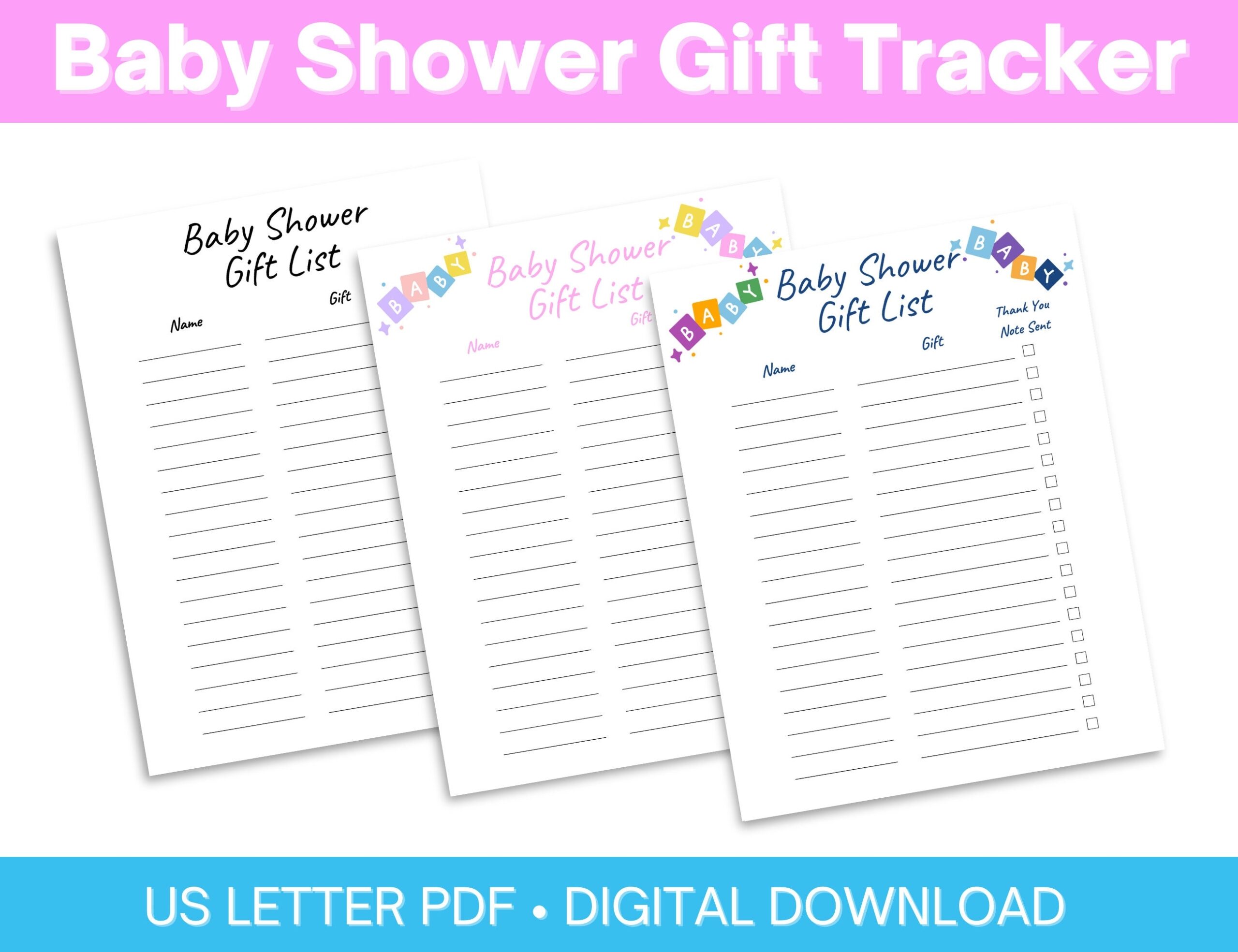 Baby Shower Gift List Printable