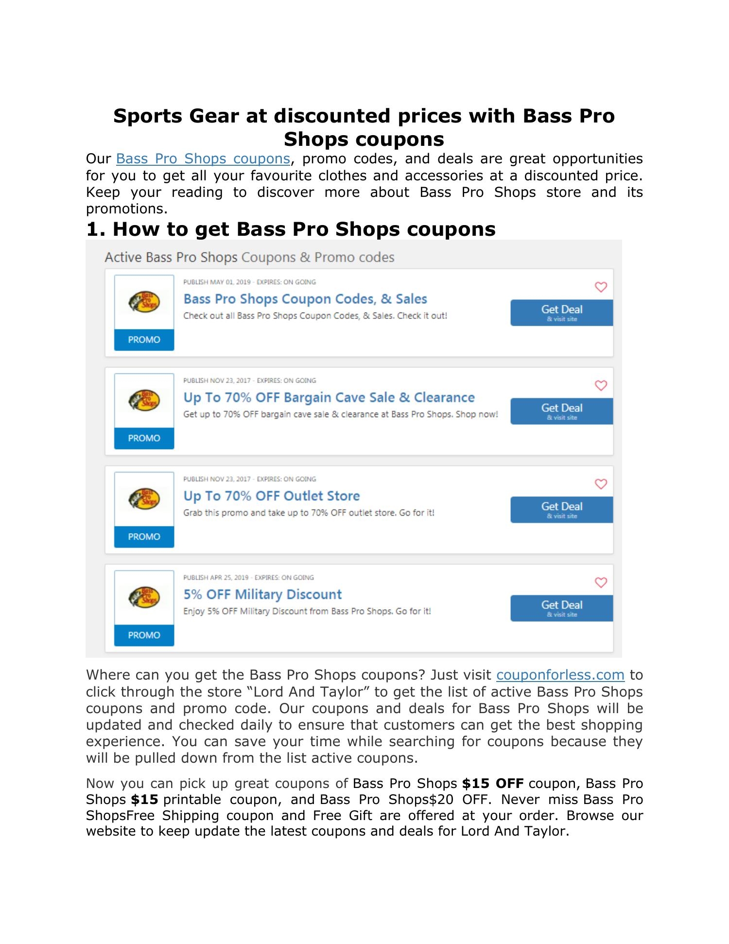 Bass Pro Shop Printable Coupons