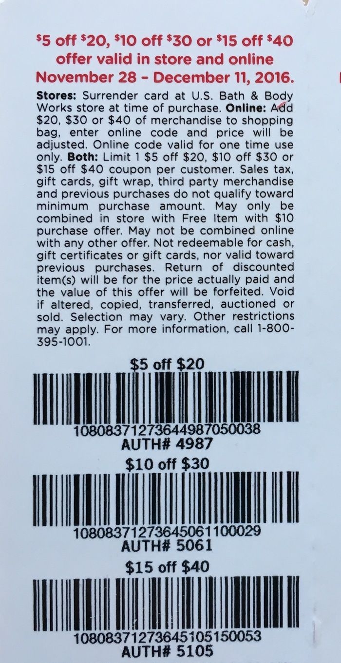 Bath And Body Works 15 Off 40 Printable Coupon