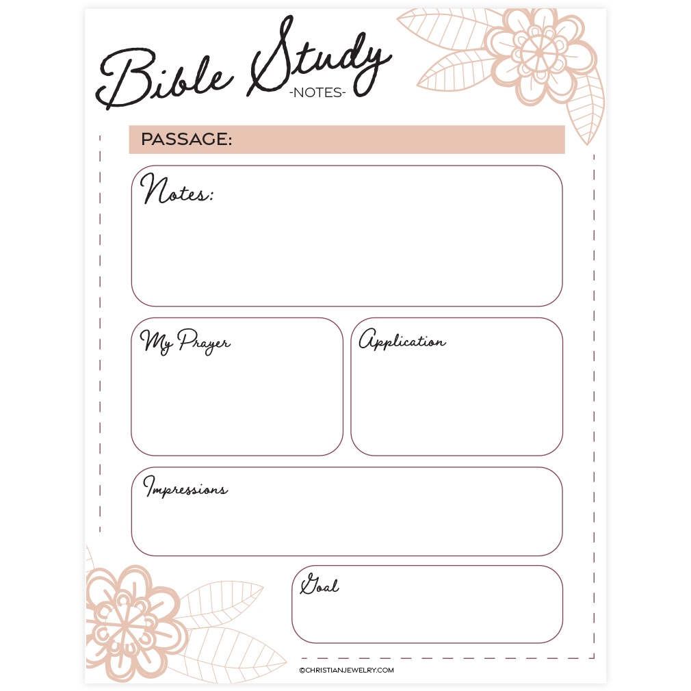 Bible Study Printables For Adults