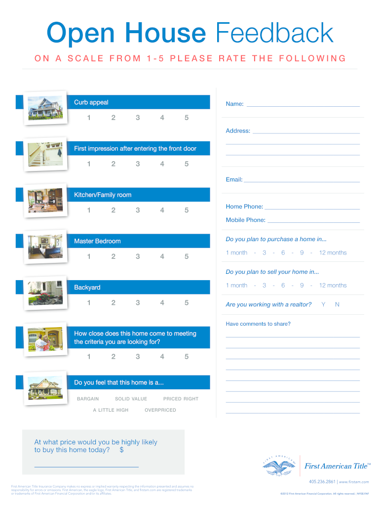 Brokers Open House Feedback Form Fill Online Printable Fillable Blank PdfFiller
