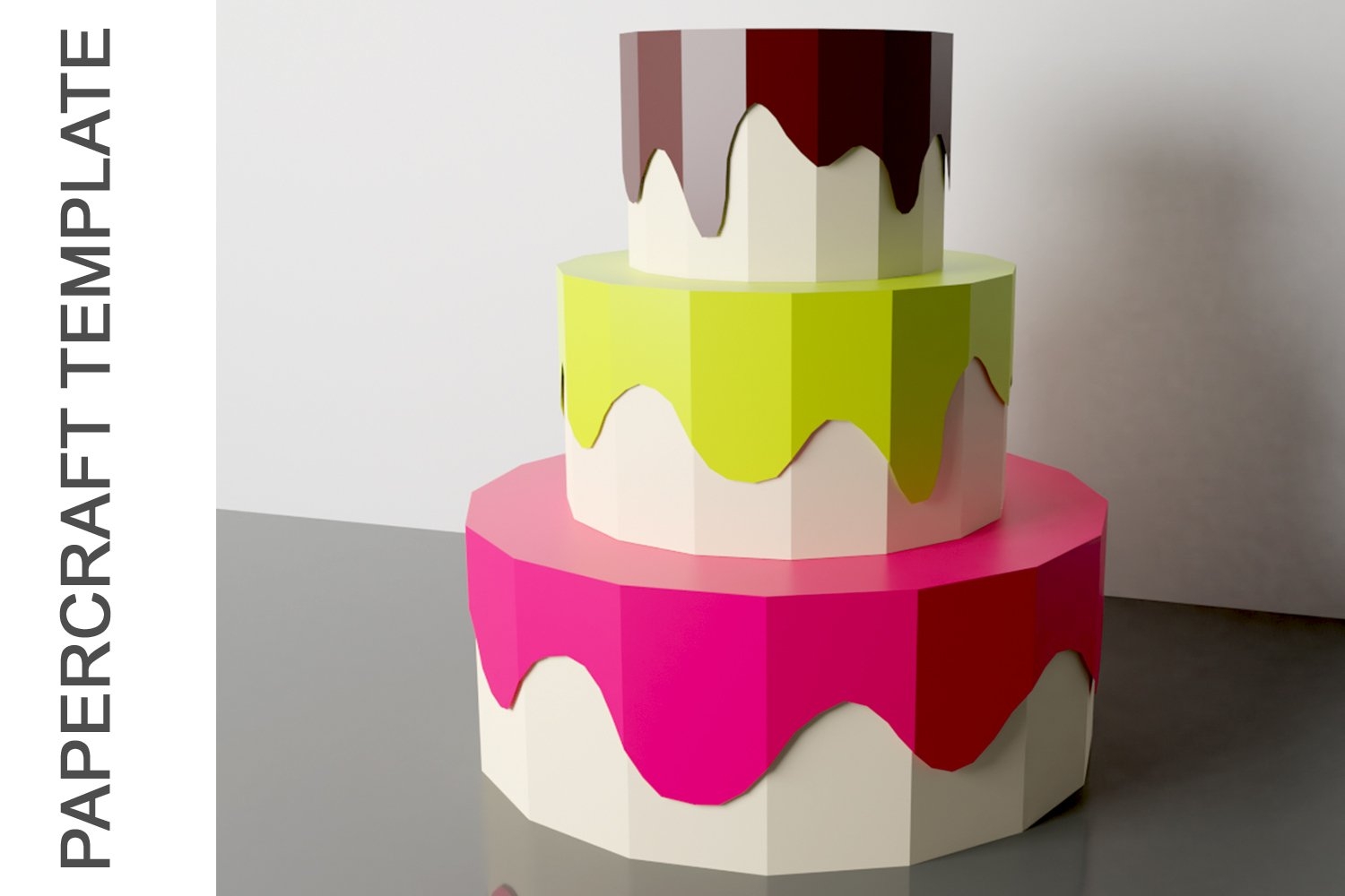 Cake Papercraft PDF Template 3D Cake Surprise 1304476 