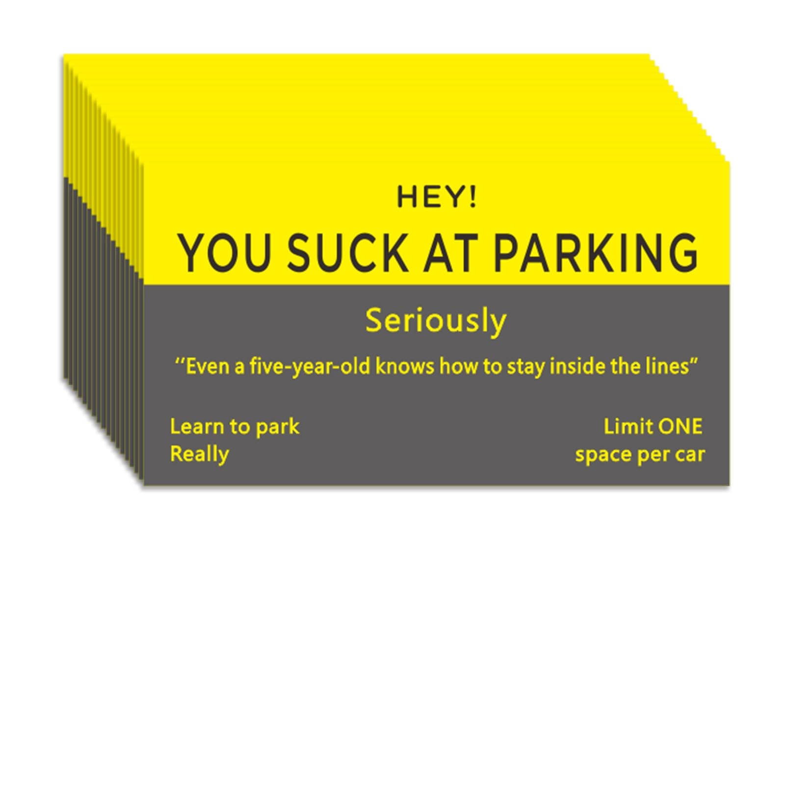 Printable Cards For Bad Parking