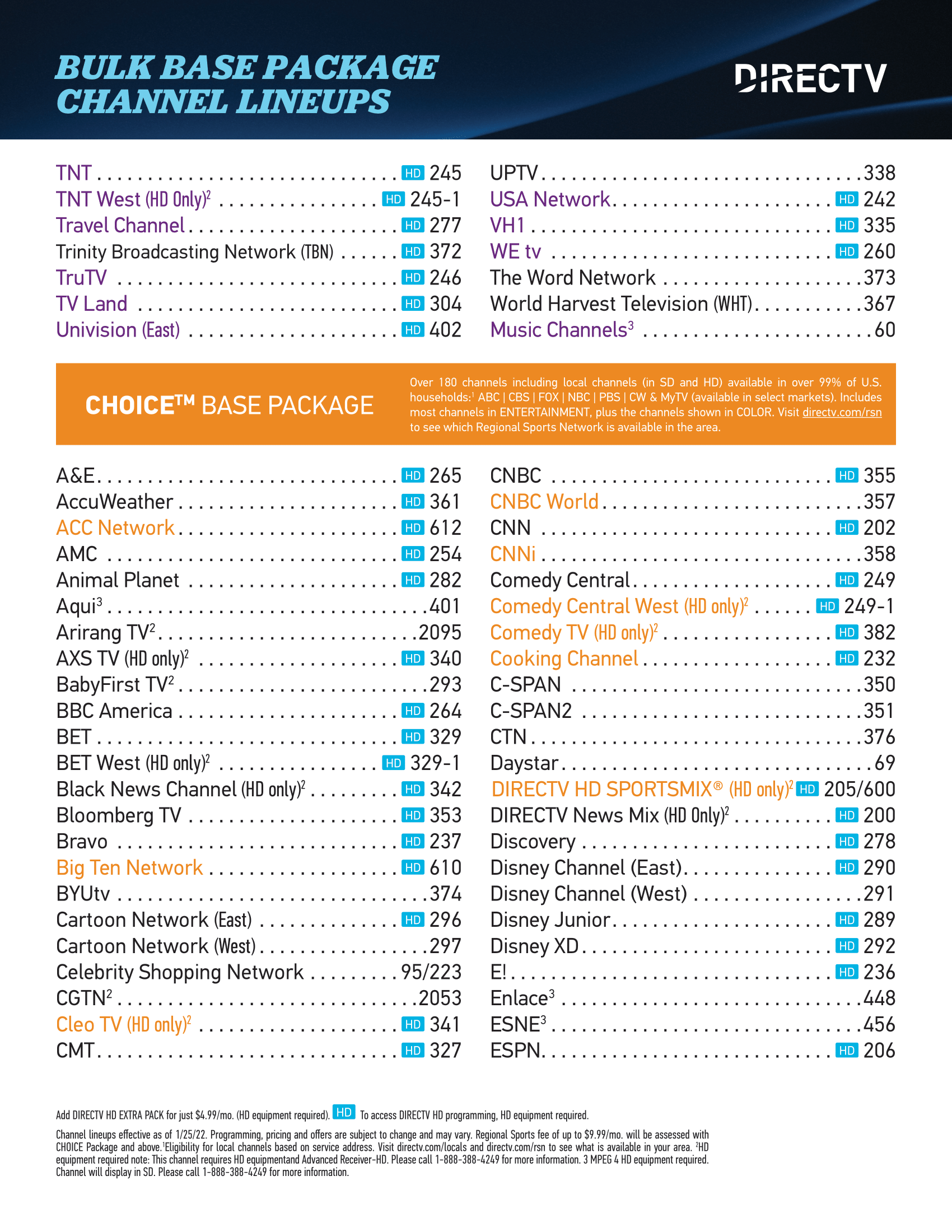 Printable Channel Guide For Directv