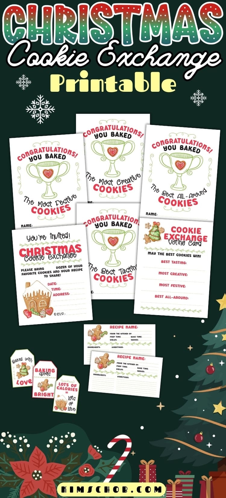 Christmas Cookie Exchange Printable Party Pack Kim Schob