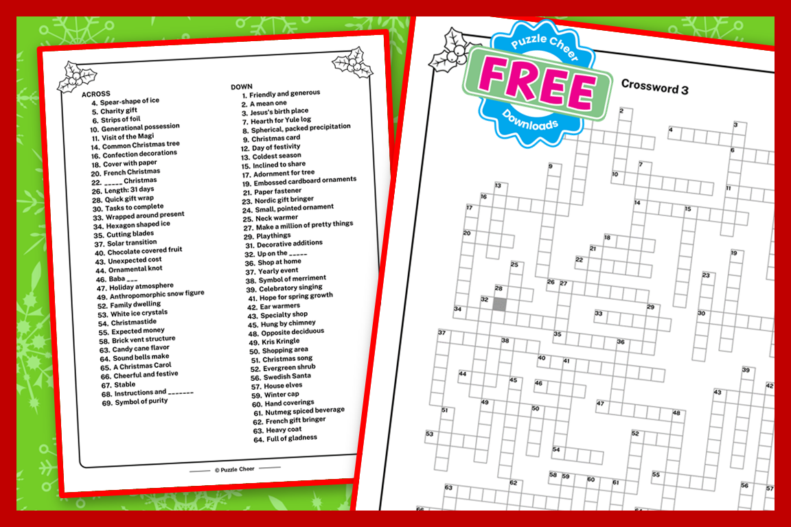 Free Printable Christmas Crossword Puzzles