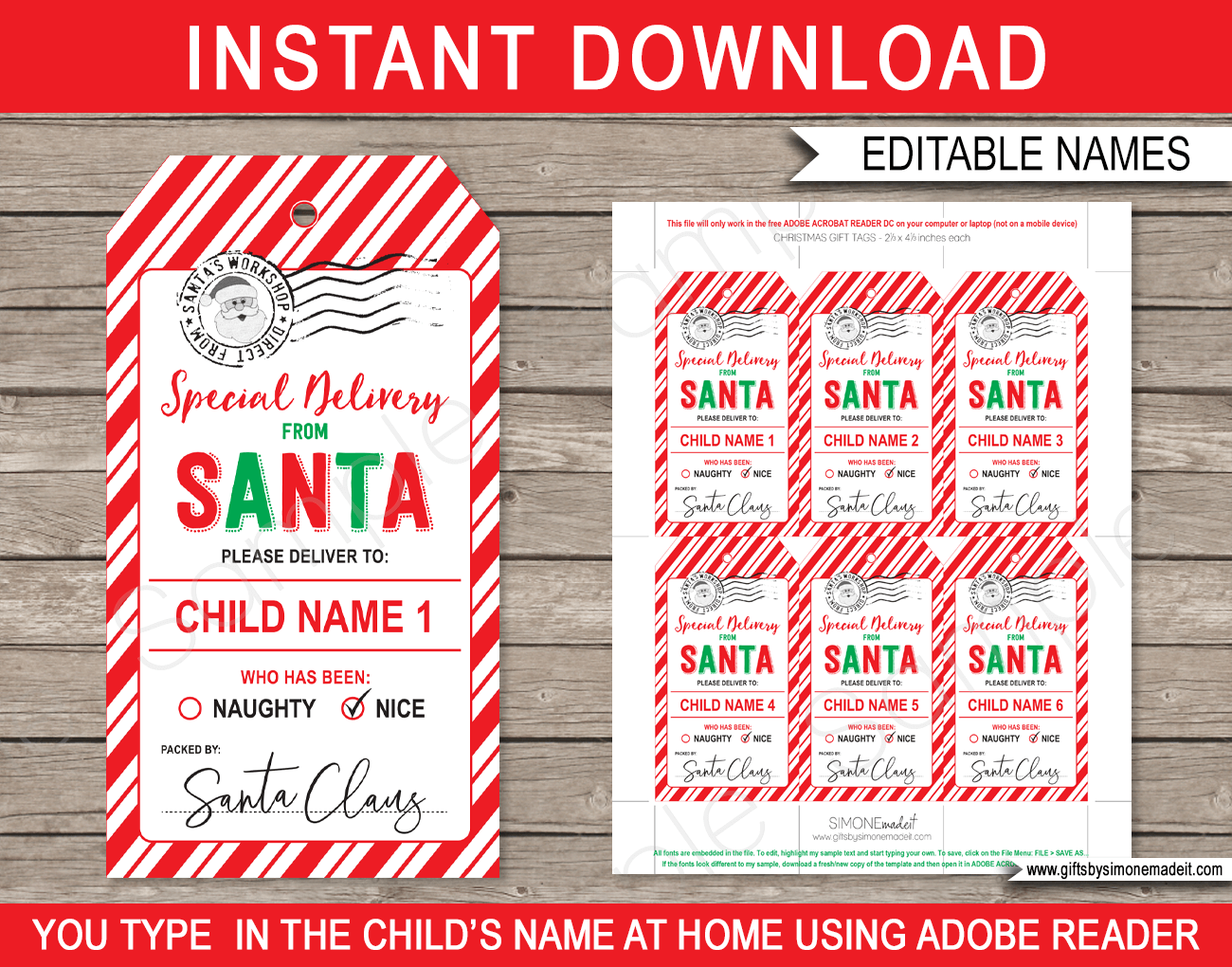 Free Printable Santa Gift Tags