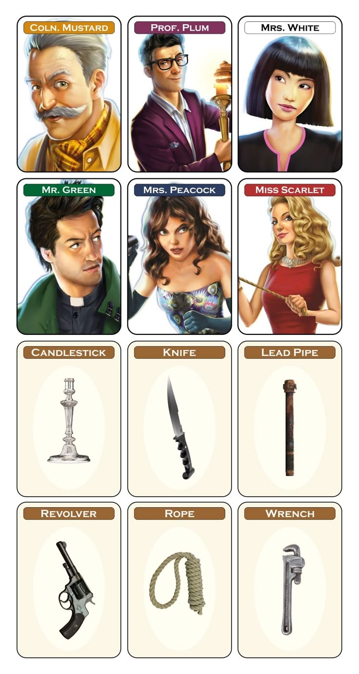 Clue Board Game 10 Free PDF Printables Printablee Clue Board Game Clue Games Printable Board Games