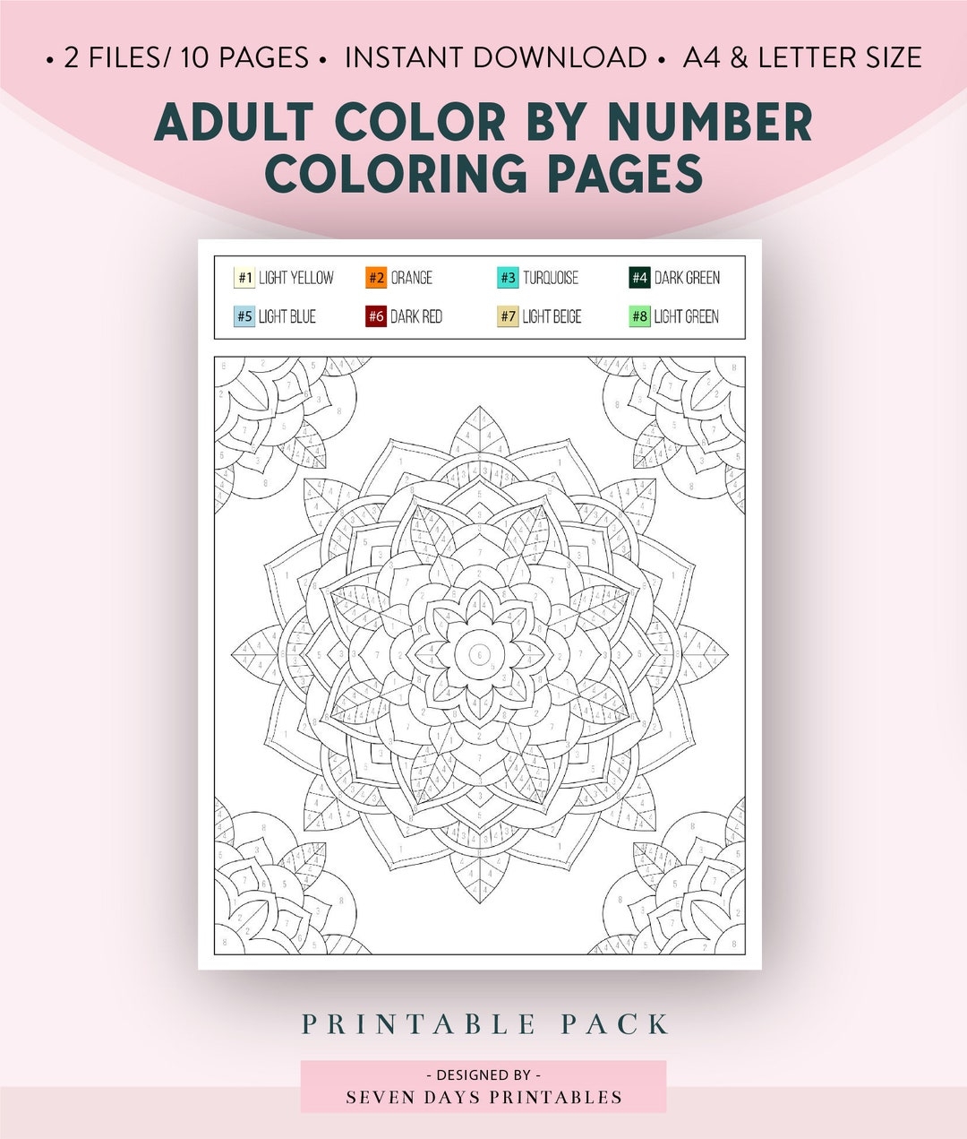 Color By Number Printable For Adults