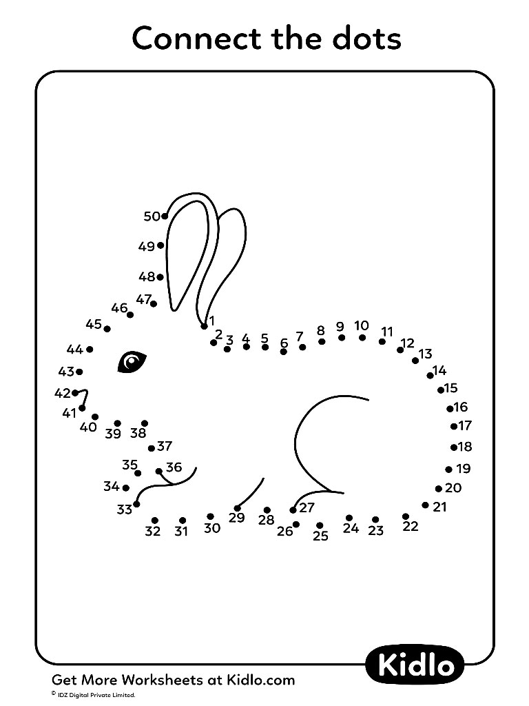 Connect The Dots 1 50 Activity Worksheet 20 Kidlo