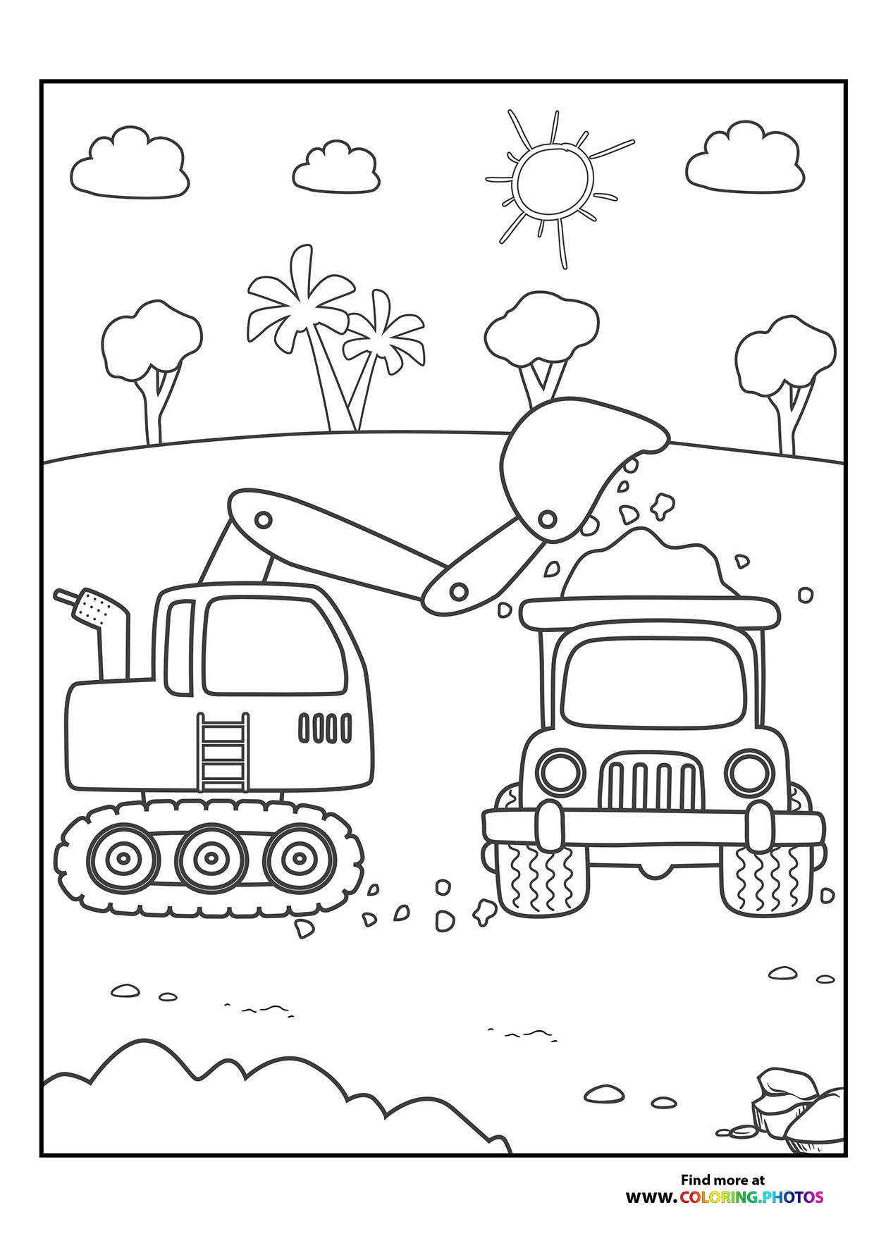 Printable Construction Vehicle Coloring Pages