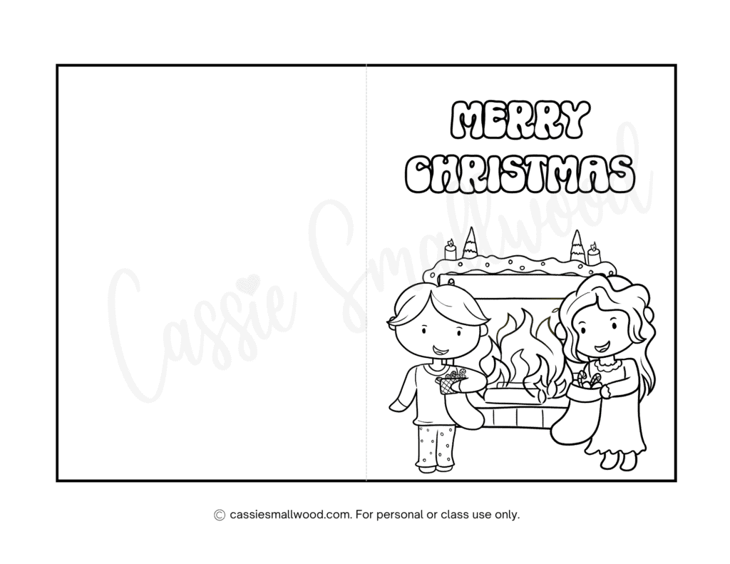Color Your Own Christmas Cards Printable