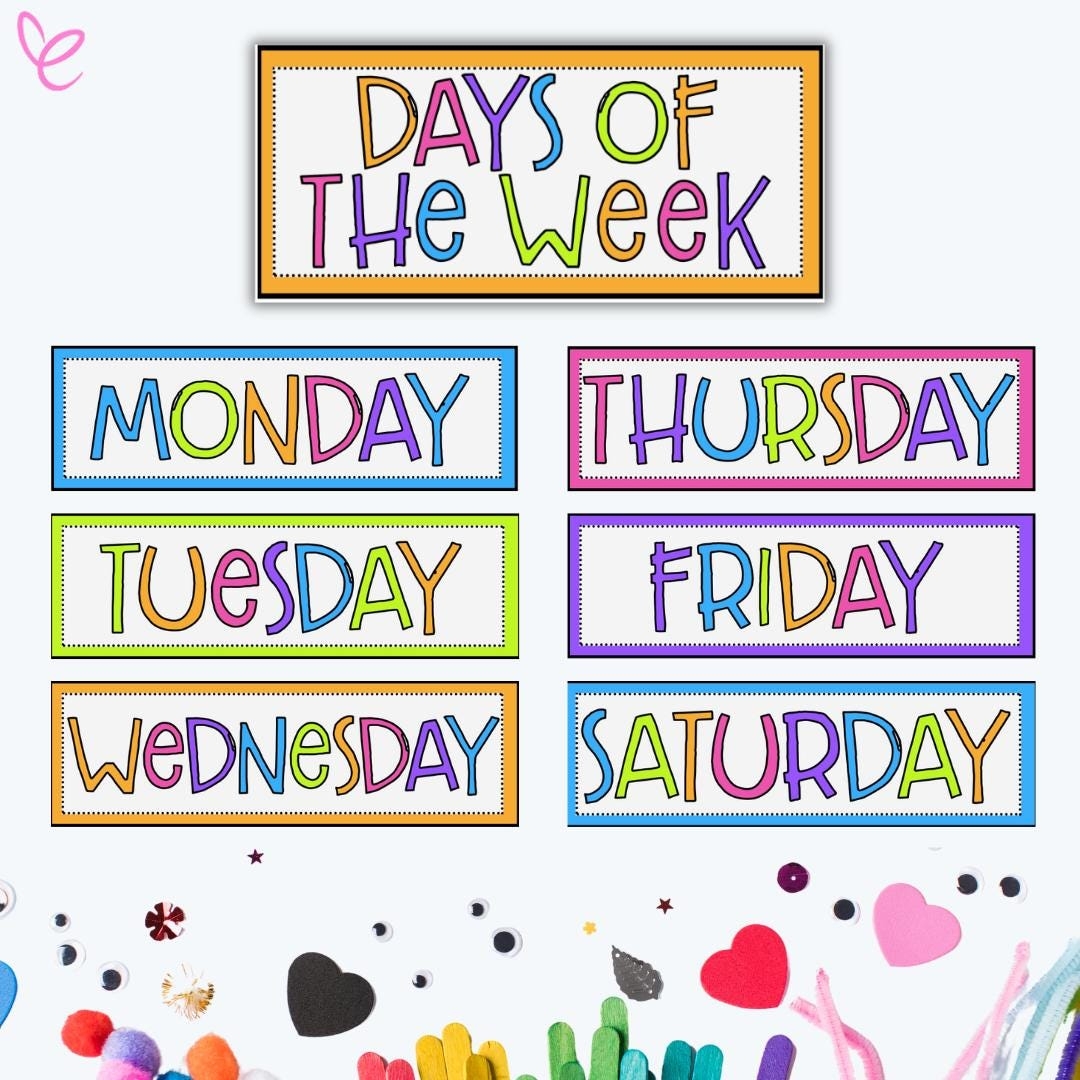 Days Of The Week Days Of The Week Printable Days Of The Week Chart Days Of The Week Chalkboard Days Of The Week Chart Etsy de
