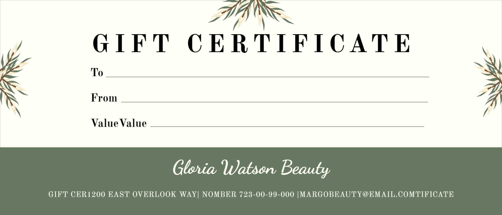 Free Printable Blank Gift Certificates