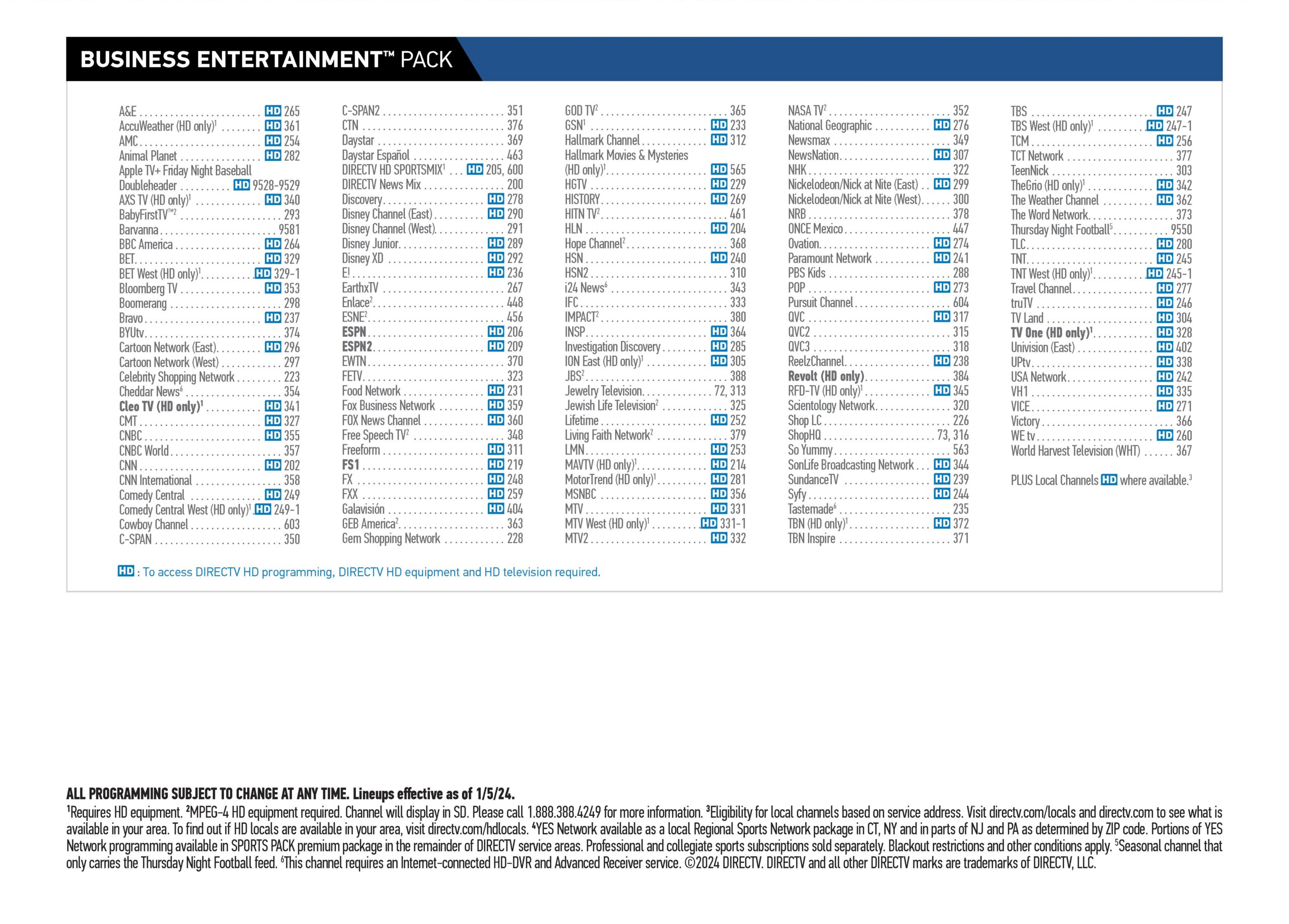 DIRECTV FOR BUSINESS NONPROFIT