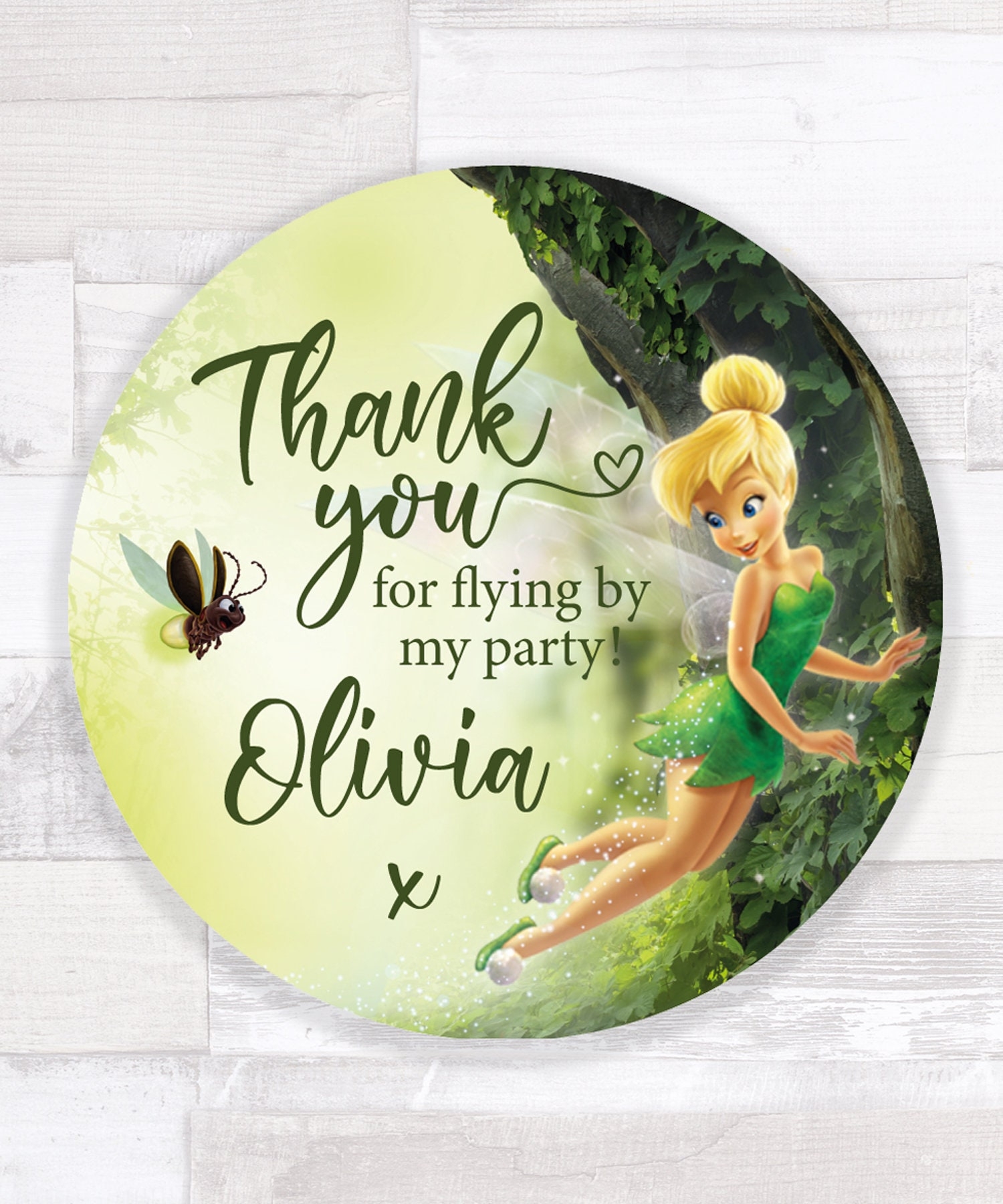 Disney Tinkerbell Party Bag Stickers Disney Tinkerbell Thank You Stickers Fairy Party Bag Stickers Etsy