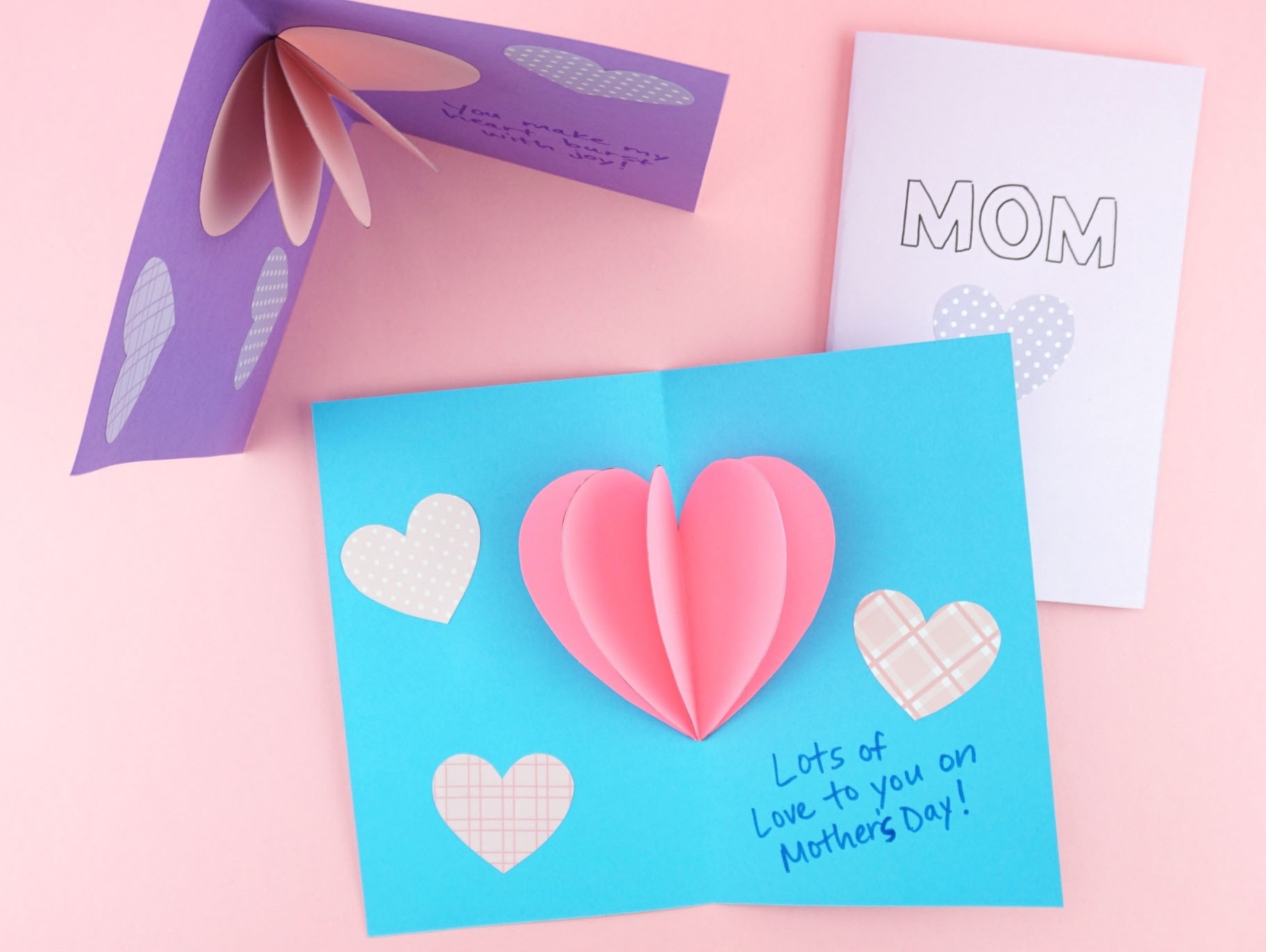 DIY Pop Up Heart Mother s Day Card Fun365