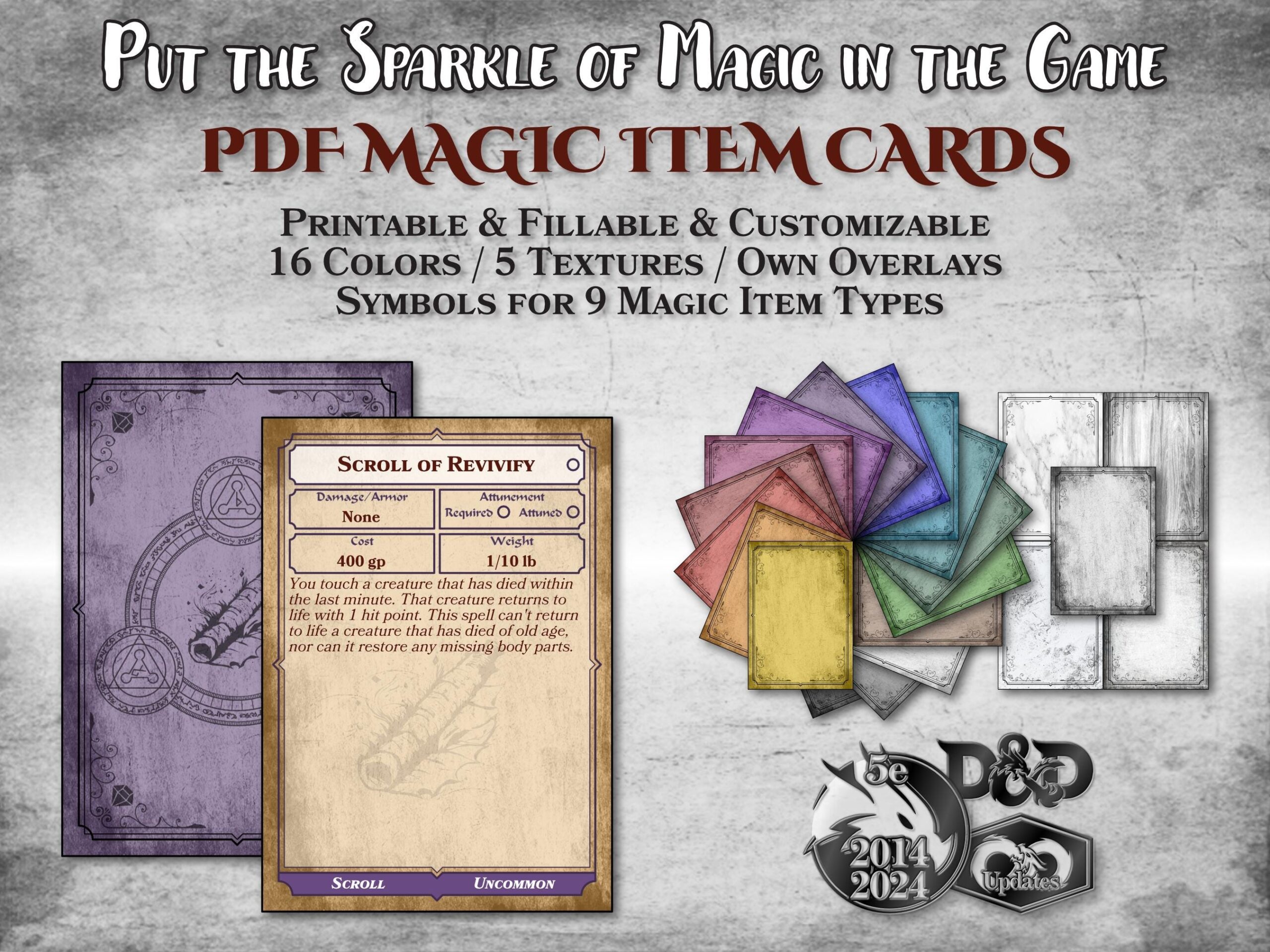Printable Magic Item Cards 5E