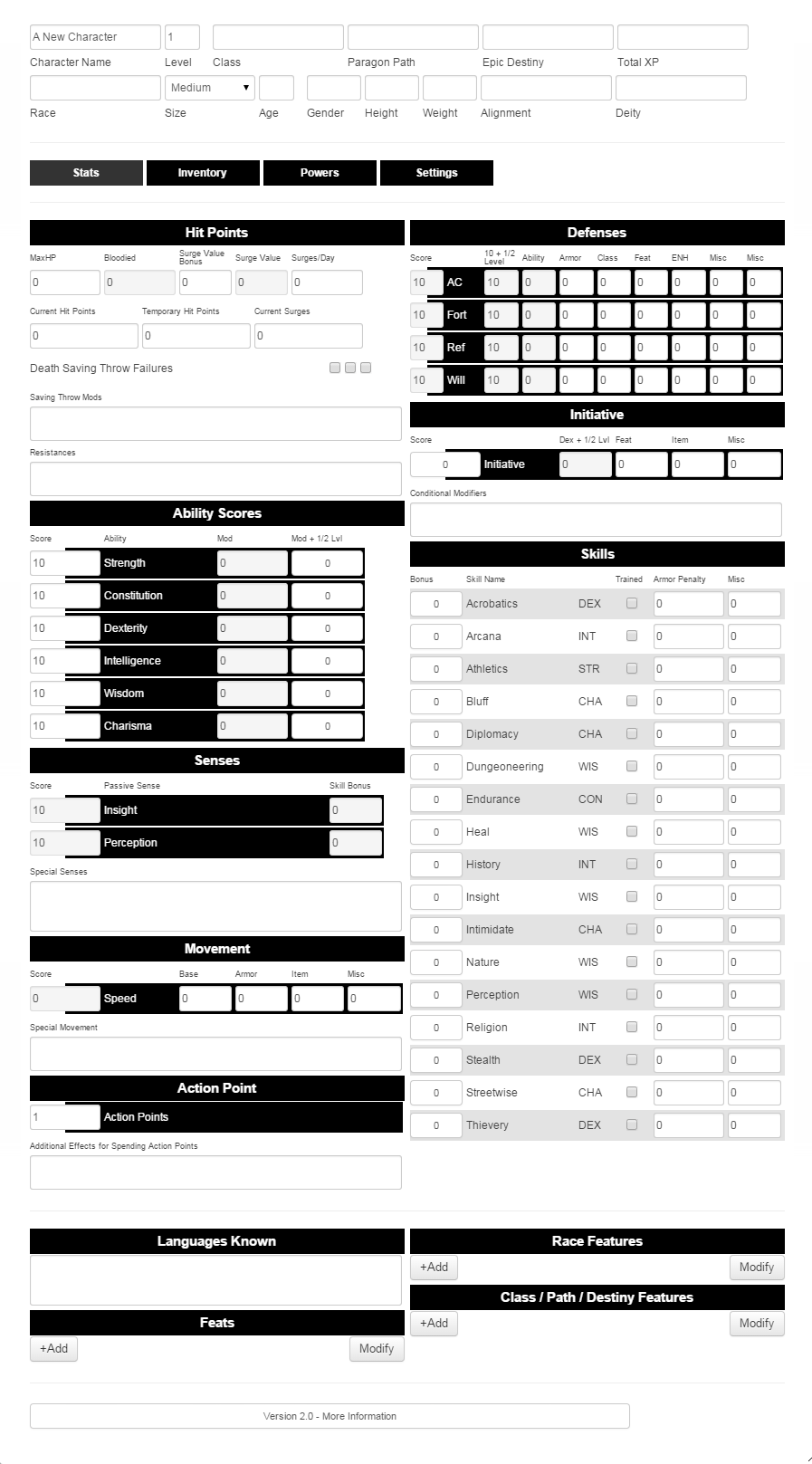 DnD4e Character Sheet Roll20 Wiki