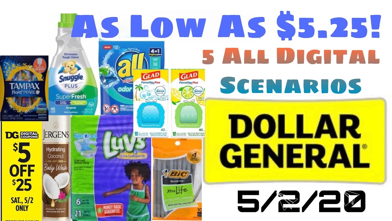 DOLLAR GENERAL 5 2 20 5 OFF 25 AS LOW AS 0 65 PER ITEM YouTube