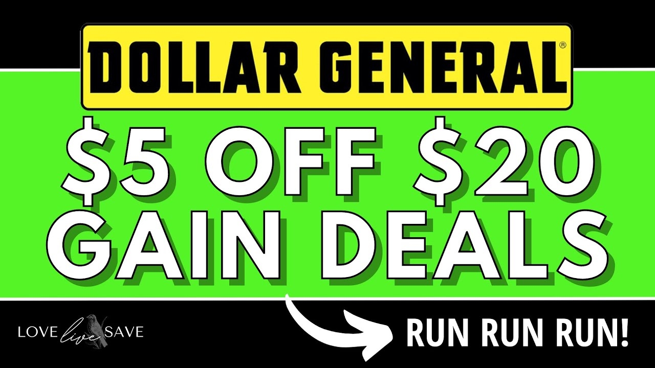Dollar General 5 Off Of 20 Gain Couponing Deals STOCK UP TIME YouTube