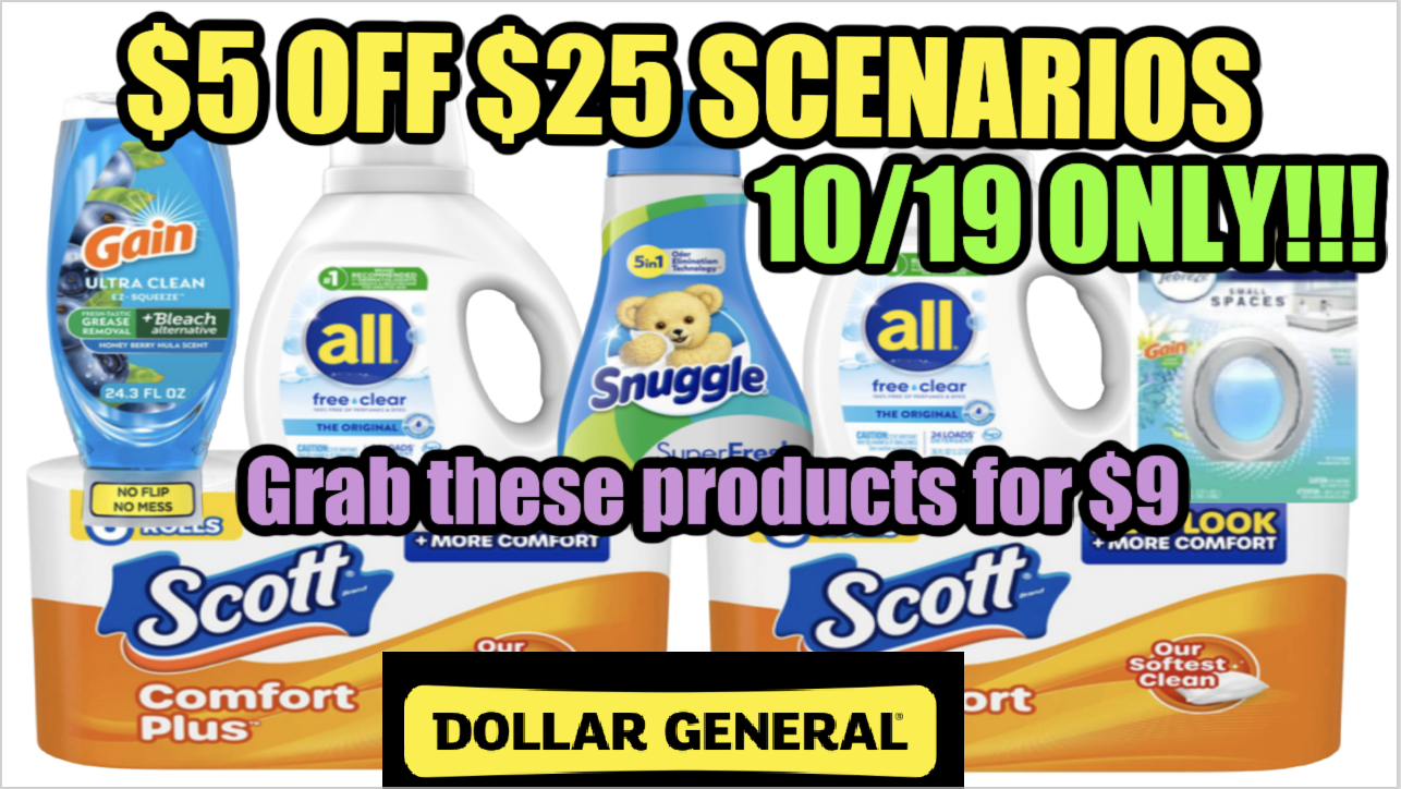 DOLLAR GENERAL SCENARIOS 5 OFF 25 10 19 ONLY Savvy Coupon Shopper
