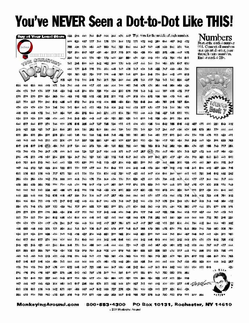 Free Printable Extreme Dot To Dot Pdf