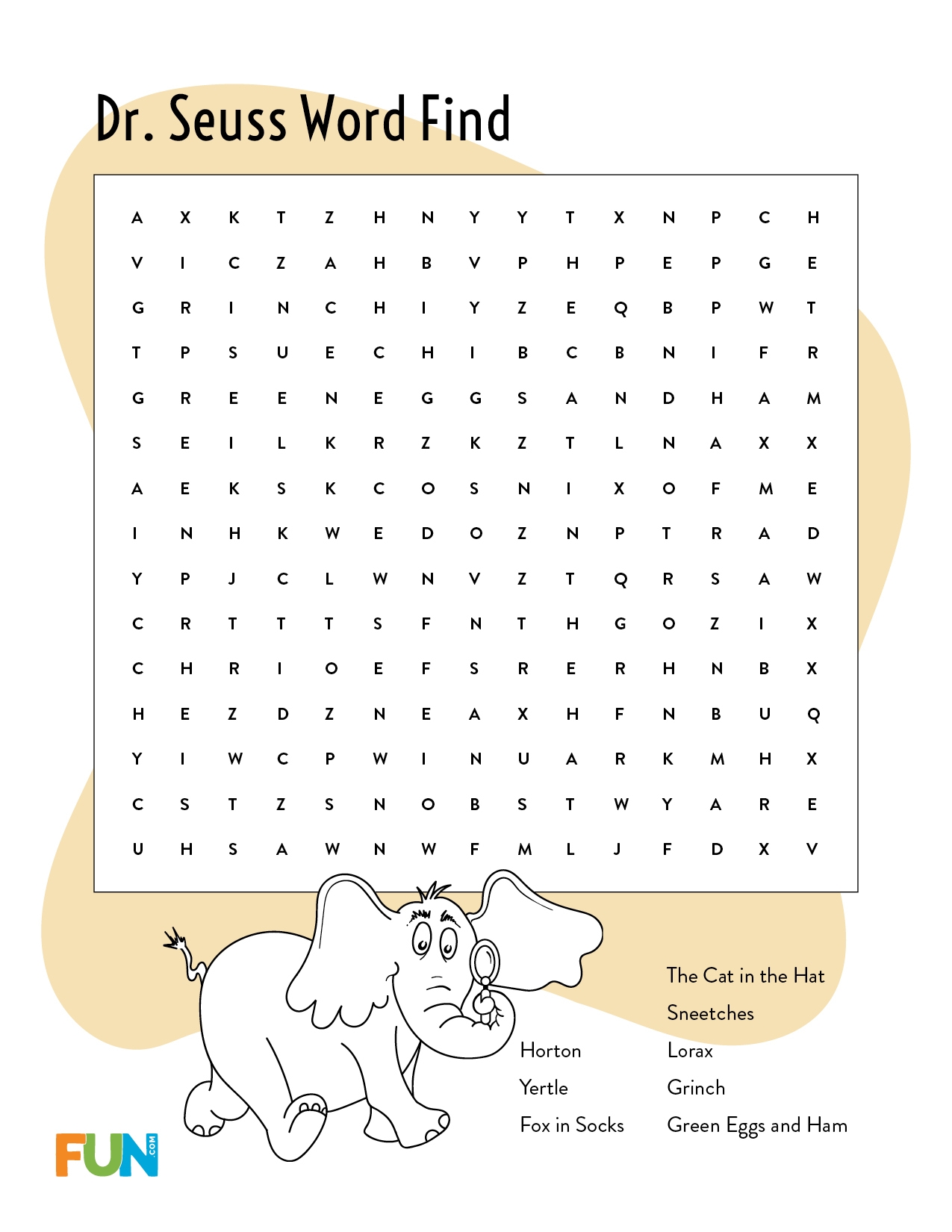 Dr Seuss Worksheets Free Printable
