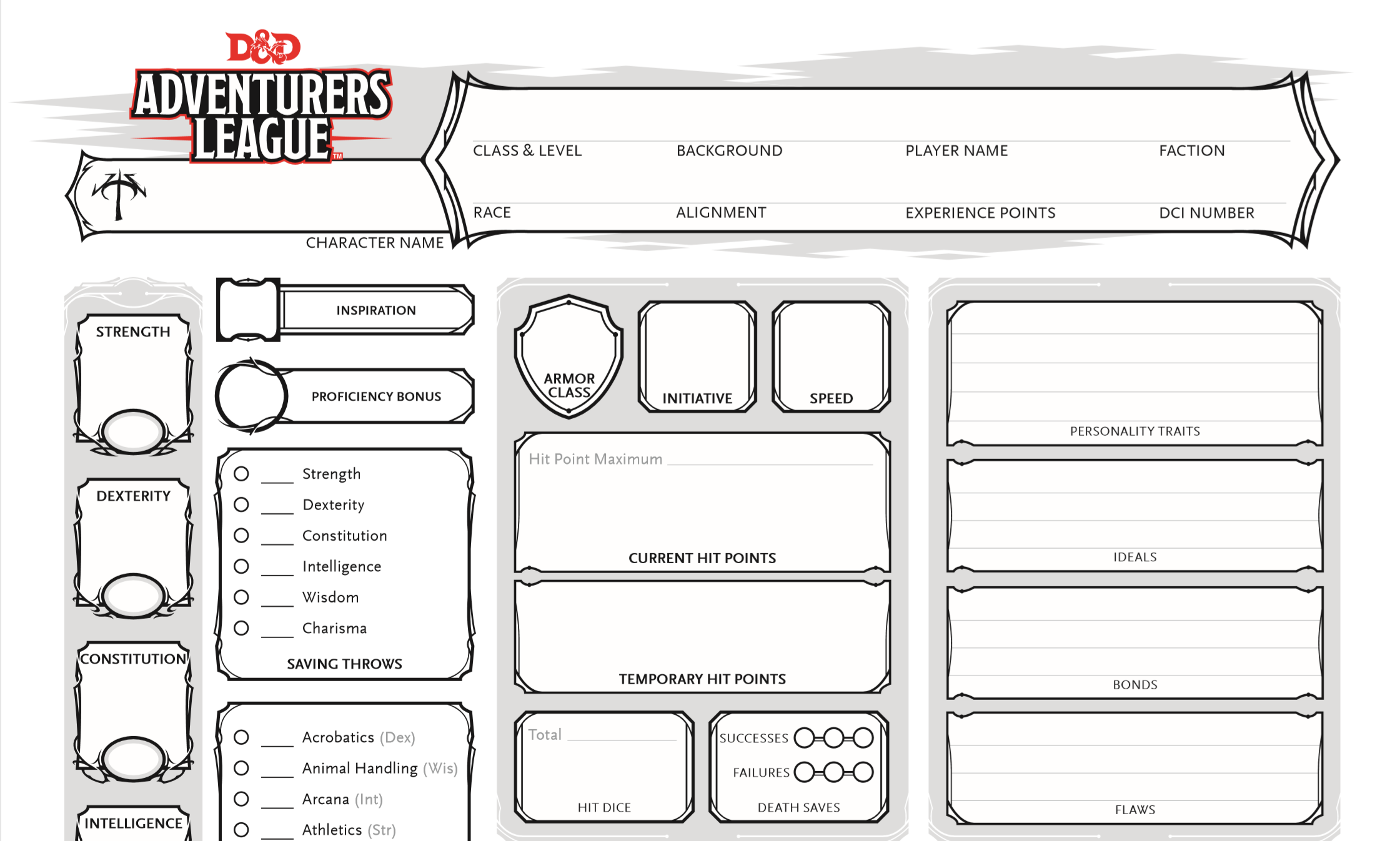 Dungeons Dragons Character Sheet Edel Alon