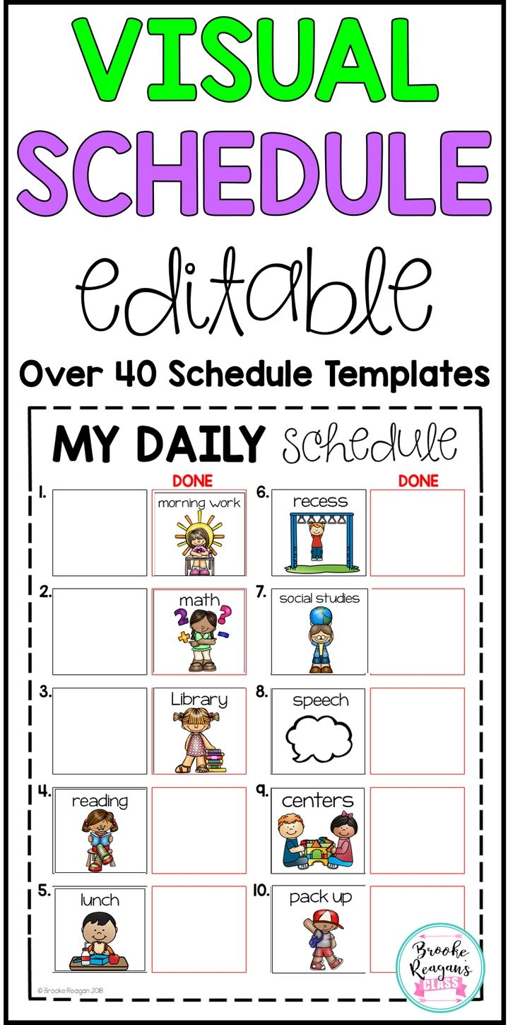 Free Printable Visual Schedule For Classroom