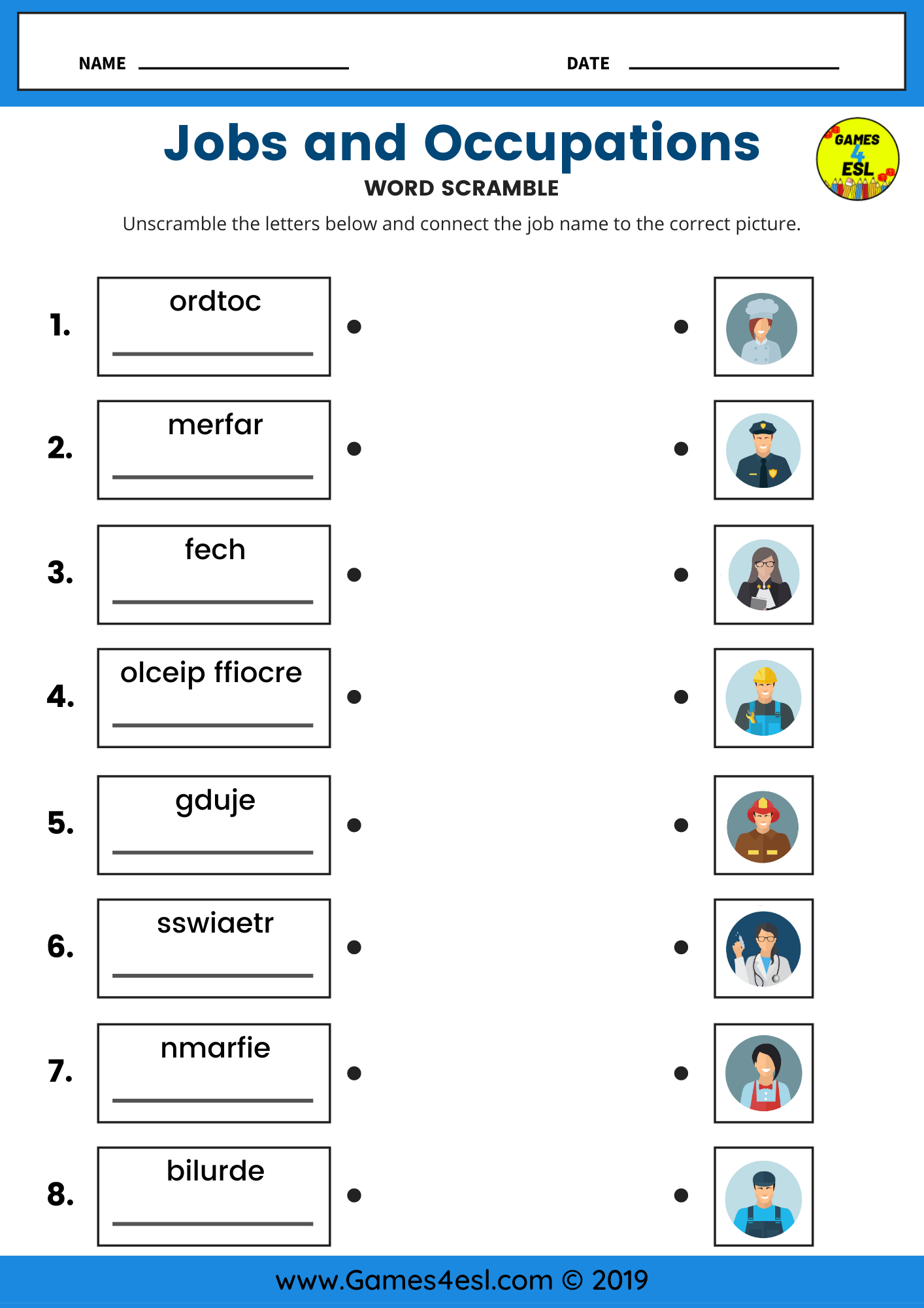 Esl Worksheets For Beginners Printable