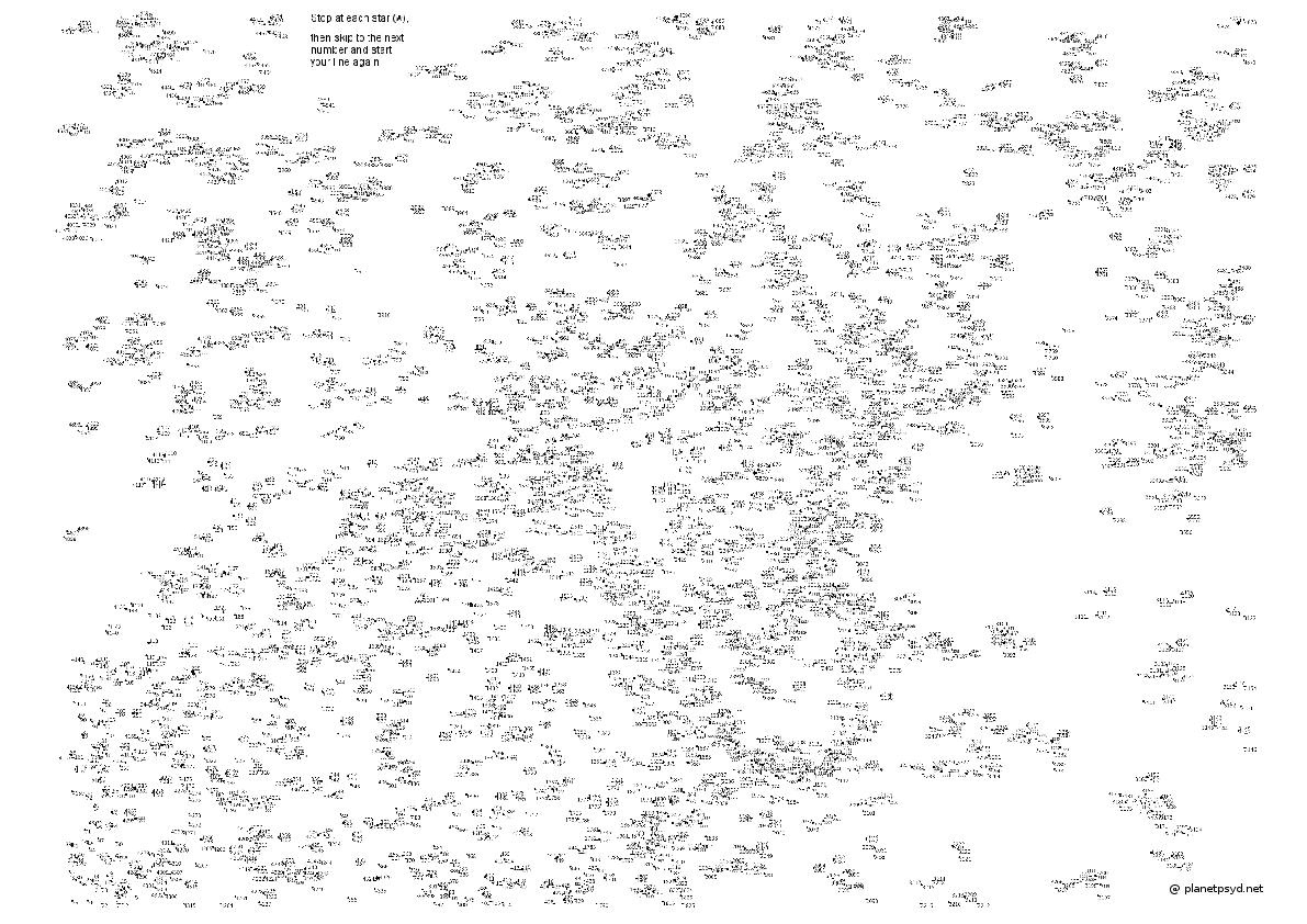 Extreme Dot to dot Printable Animal 4898 Dots Planetpsyd