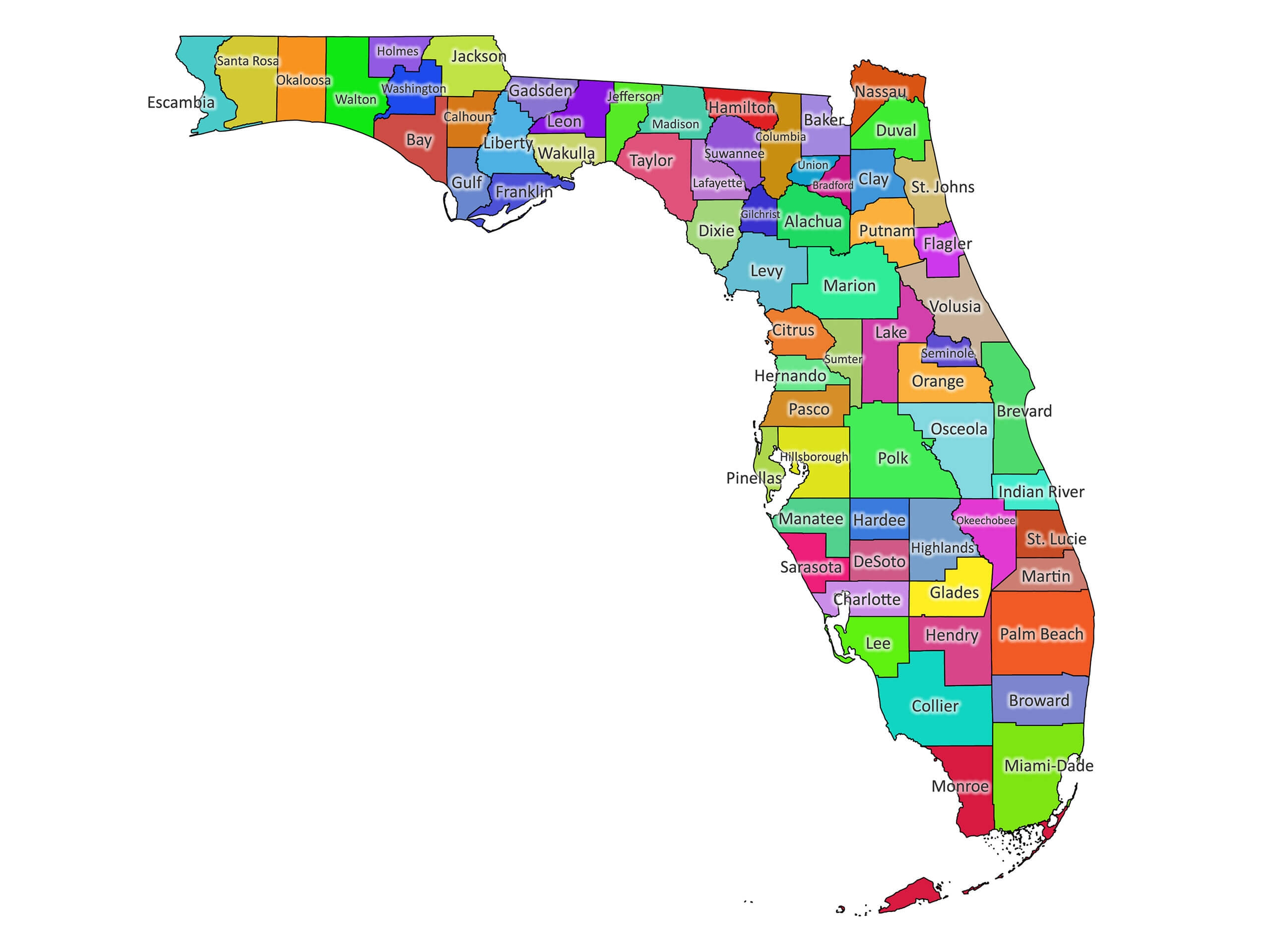 Printable Map Of Florida Cities